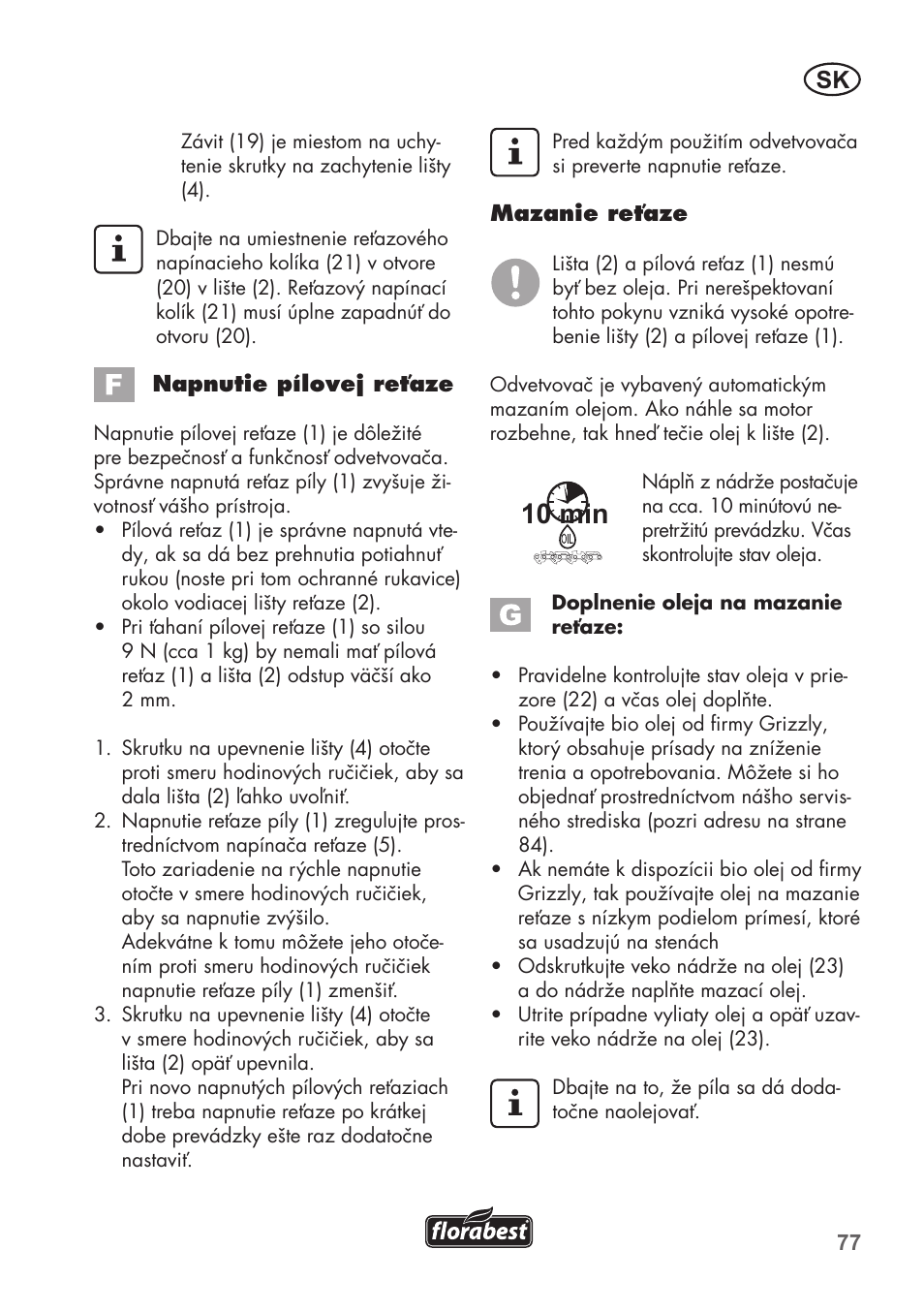 10 min | Florabest FHE 550 B2 User Manual | Page 77 / 108