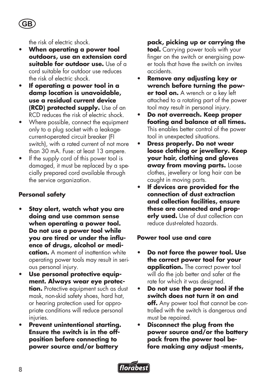 Florabest FHE 550 B2 User Manual | Page 8 / 108