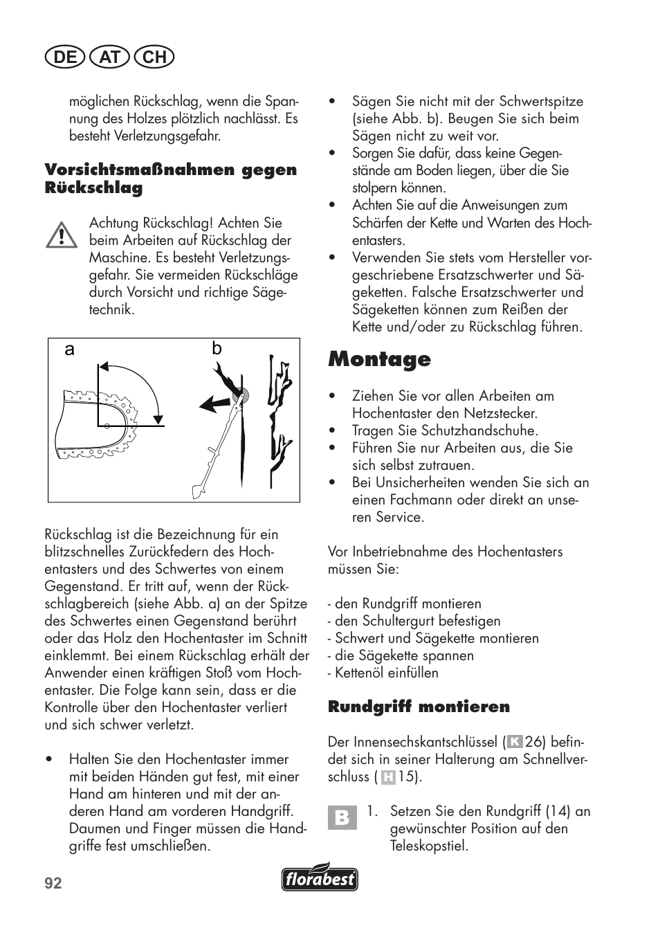 Montage, Ba bild 1, De at ch | Florabest FHE 550 B2 User Manual | Page 92 / 108