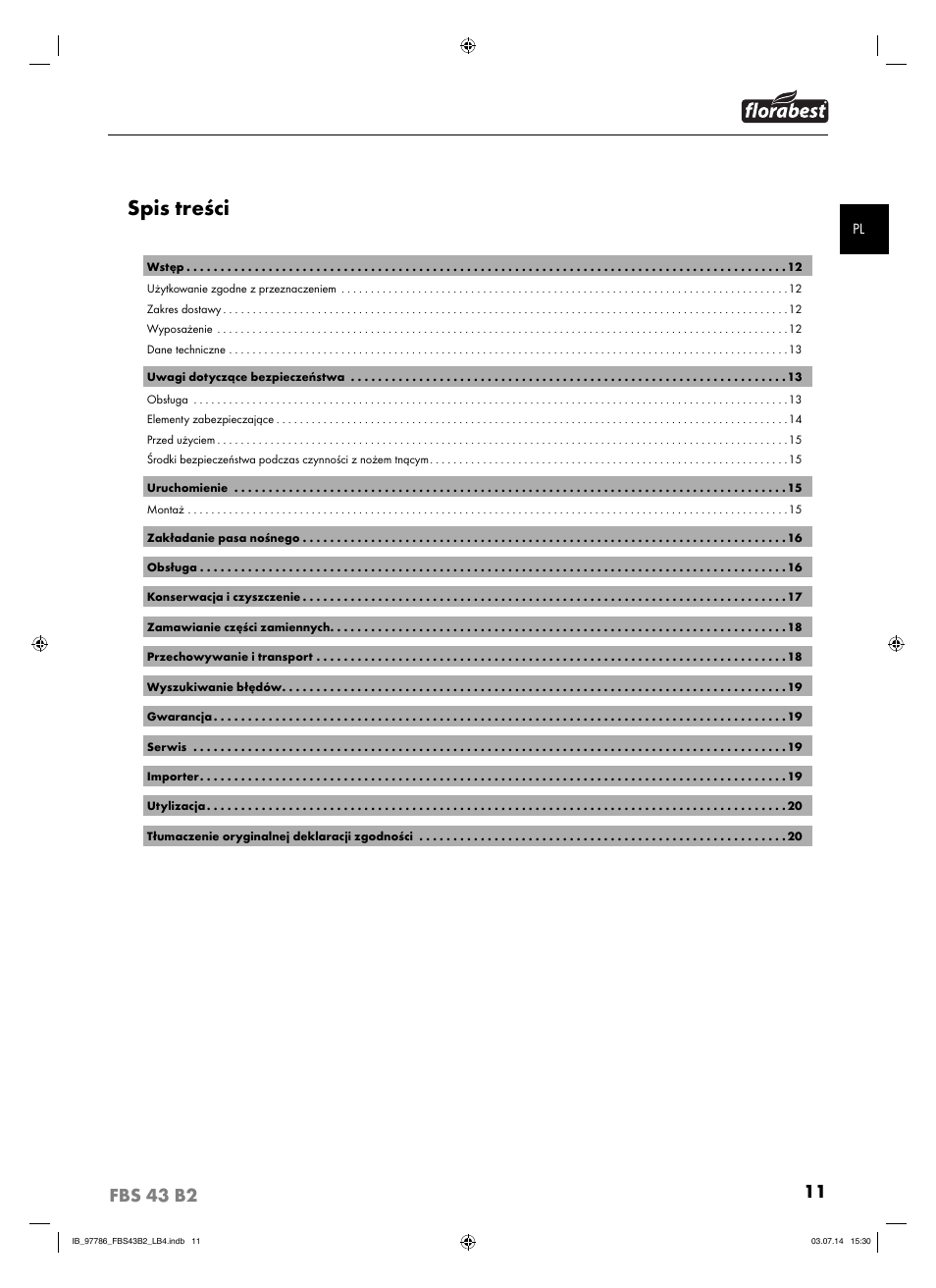 Florabest FBS 43 B2 User Manual | Page 16 / 76