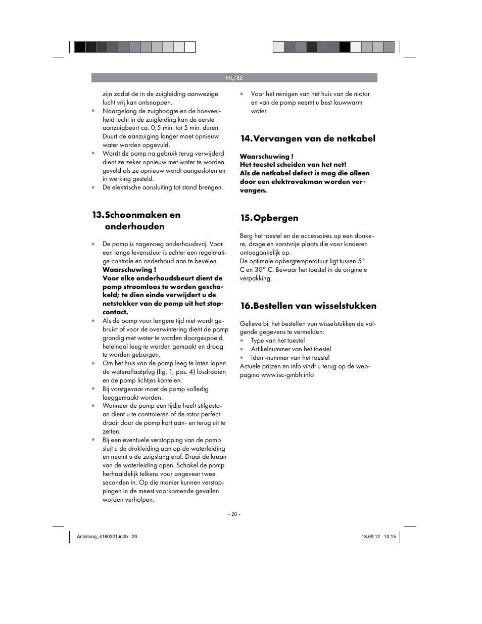 Florabest FGPA 1000 A1 User Manual | Page 20 / 46