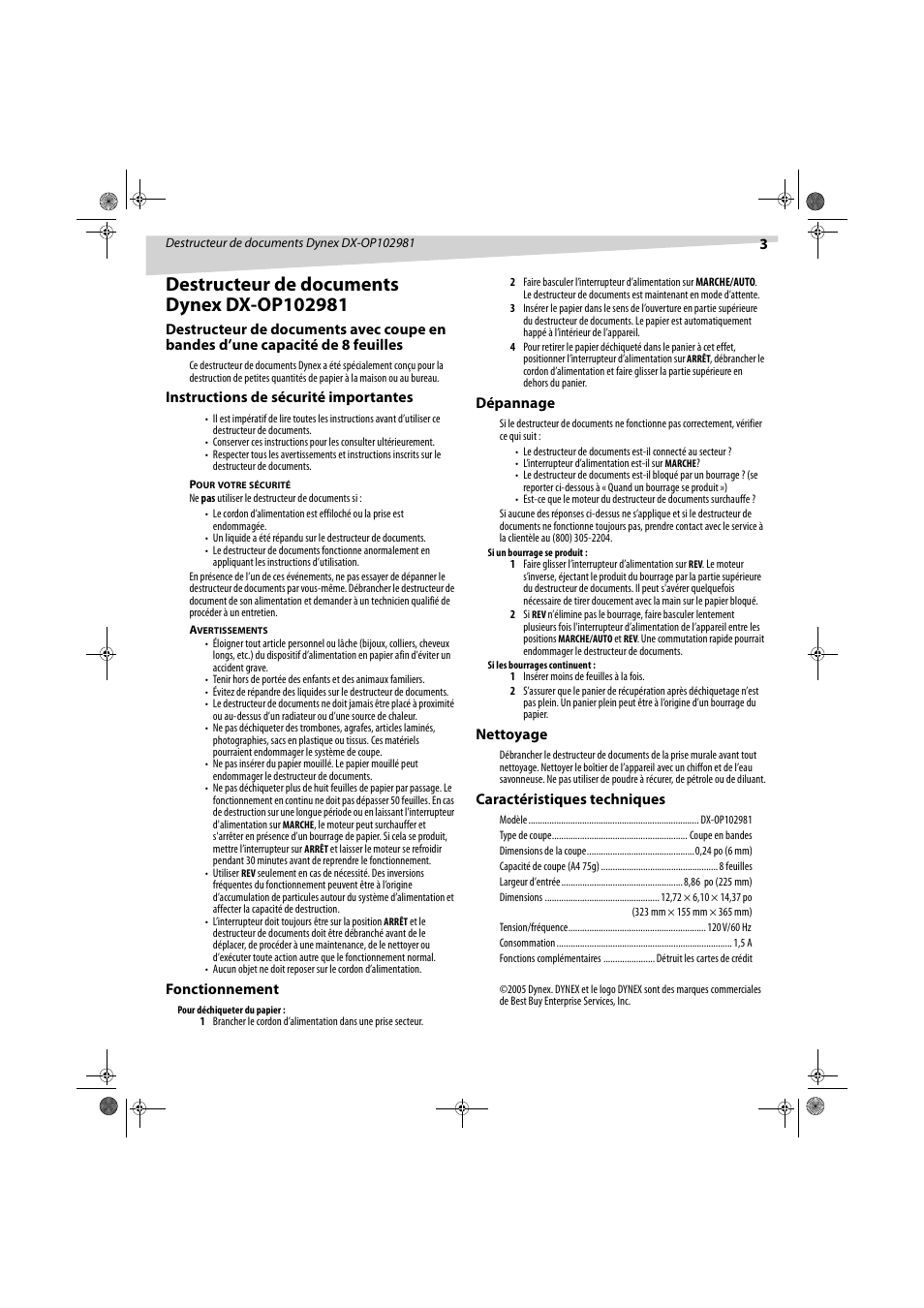 Dynex DX-OP102981 User Manual | Page 3 / 5