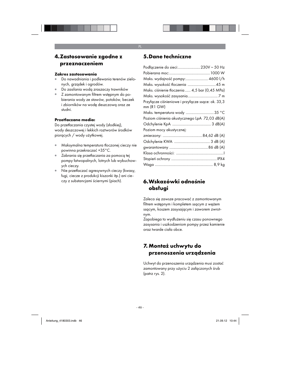 Florabest FGPA 1000 A1 User Manual | Page 46 / 66