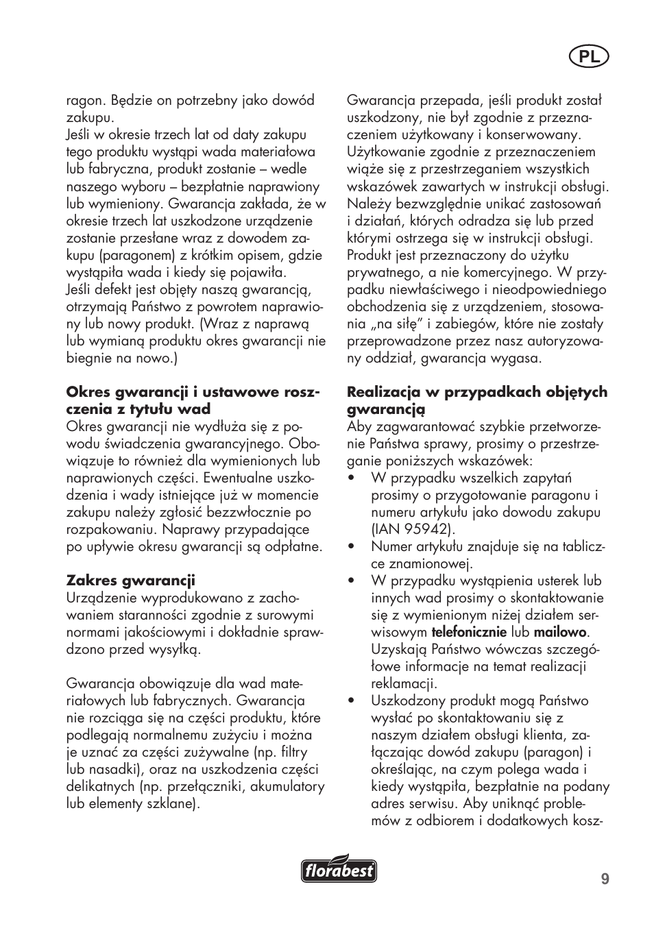 Florabest FHV 32 A1 User Manual | Page 9 / 24