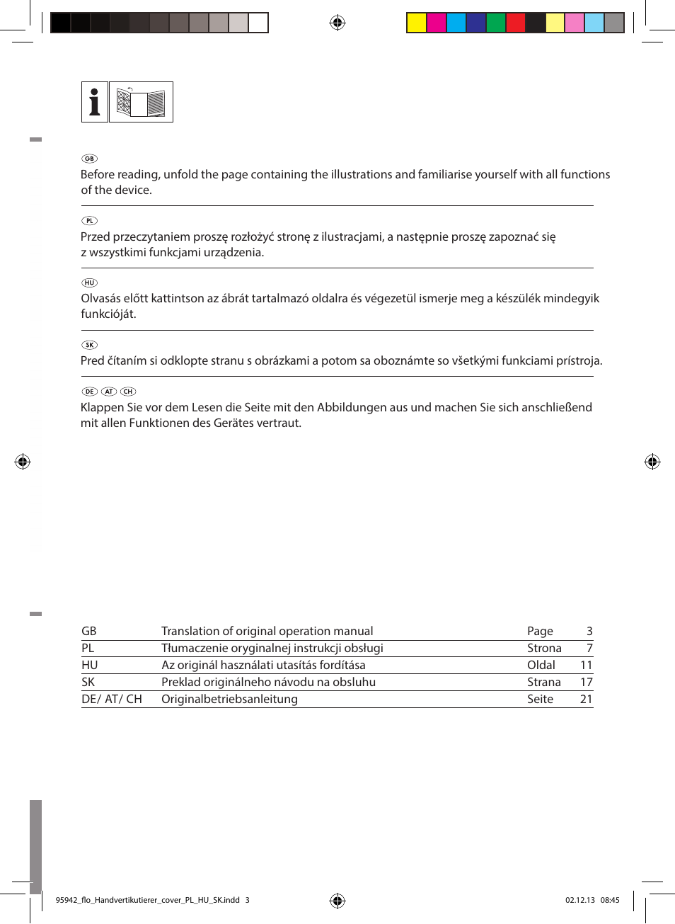2_95942_flo_handvertikutierer_pl_hu_sk | Florabest FHK 15 A1 User Manual | Page 2 / 28