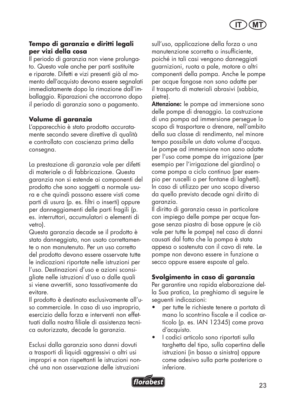It mt | Florabest FTS 1100 B2 User Manual | Page 23 / 62
