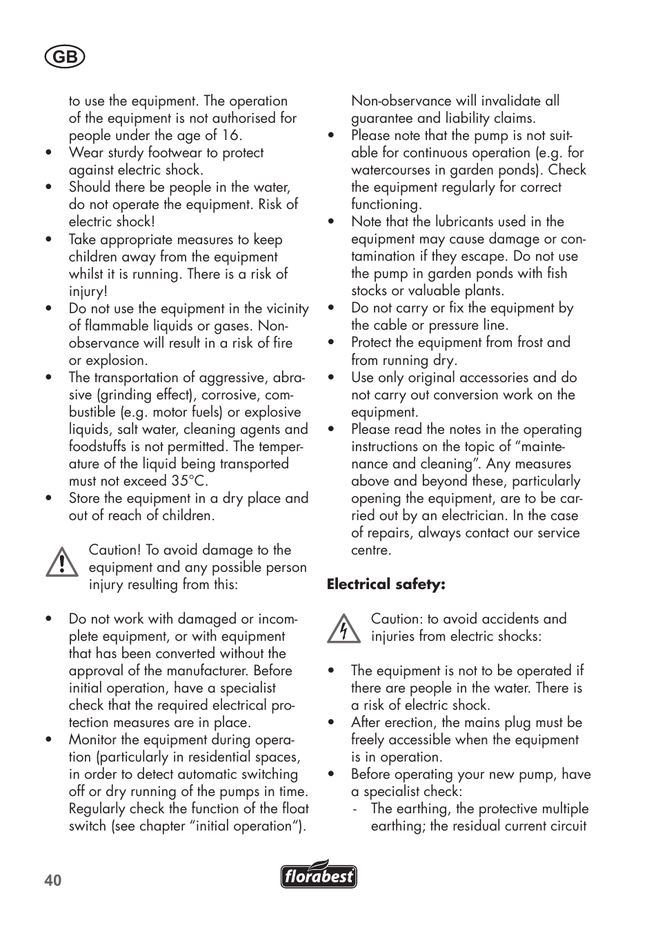 Florabest FTS 1100 B2 User Manual | Page 40 / 62