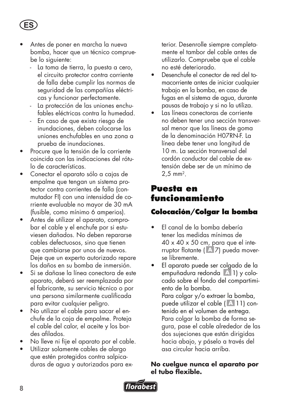 Puesta en funcionamiento | Florabest FTS 1100 B2 User Manual | Page 8 / 62