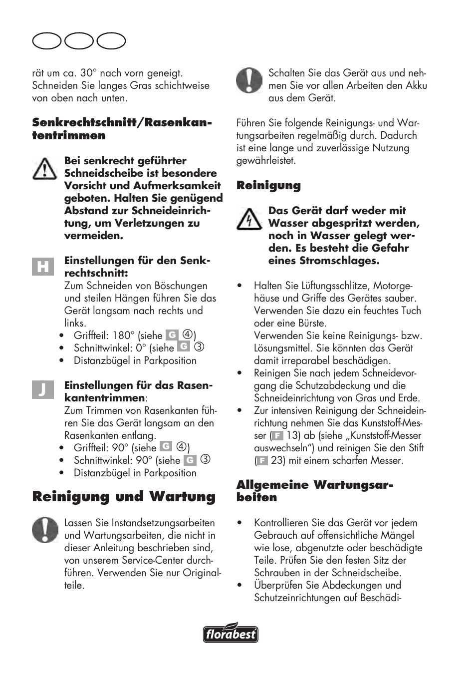 Reinigung und wartung, De at ch | Florabest FAT 18 B2 User Manual | Page 36 / 64