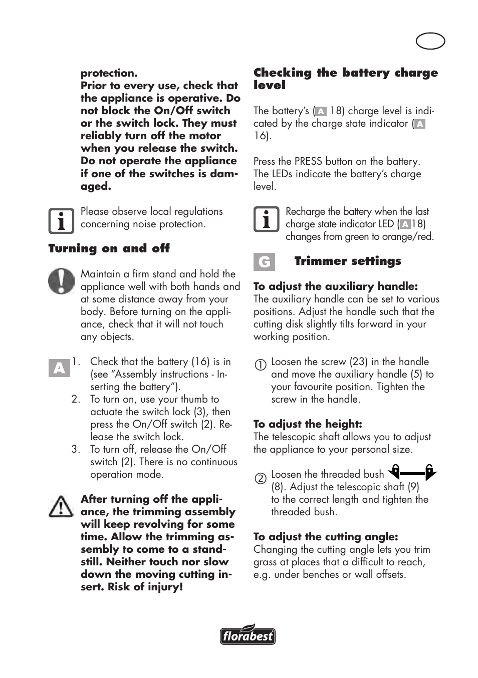 Florabest FAT 18 B2 User Manual | Page 51 / 64