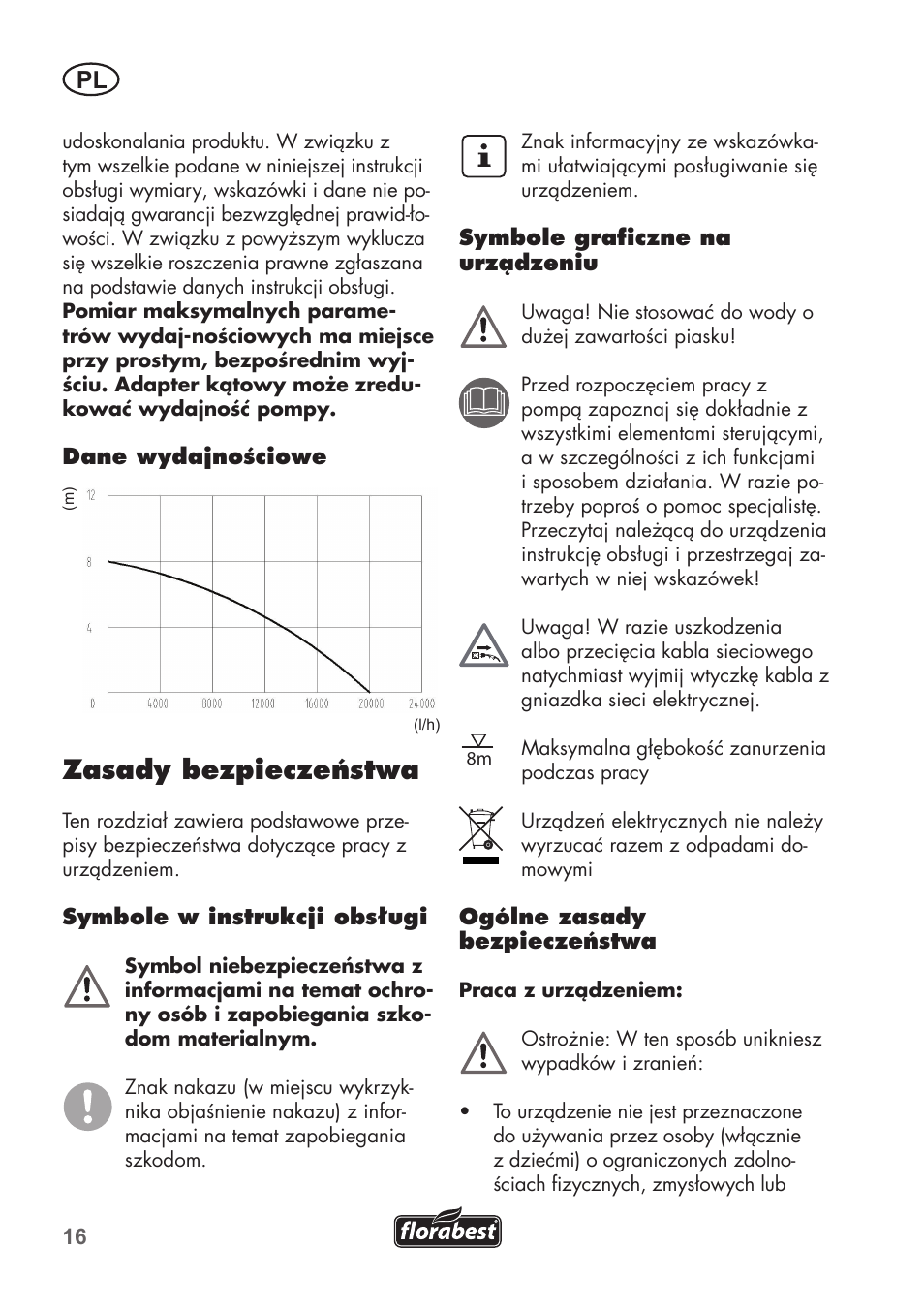 Zasady bezpieczeństwa | Florabest FTS 1100 B2 User Manual | Page 16 / 78