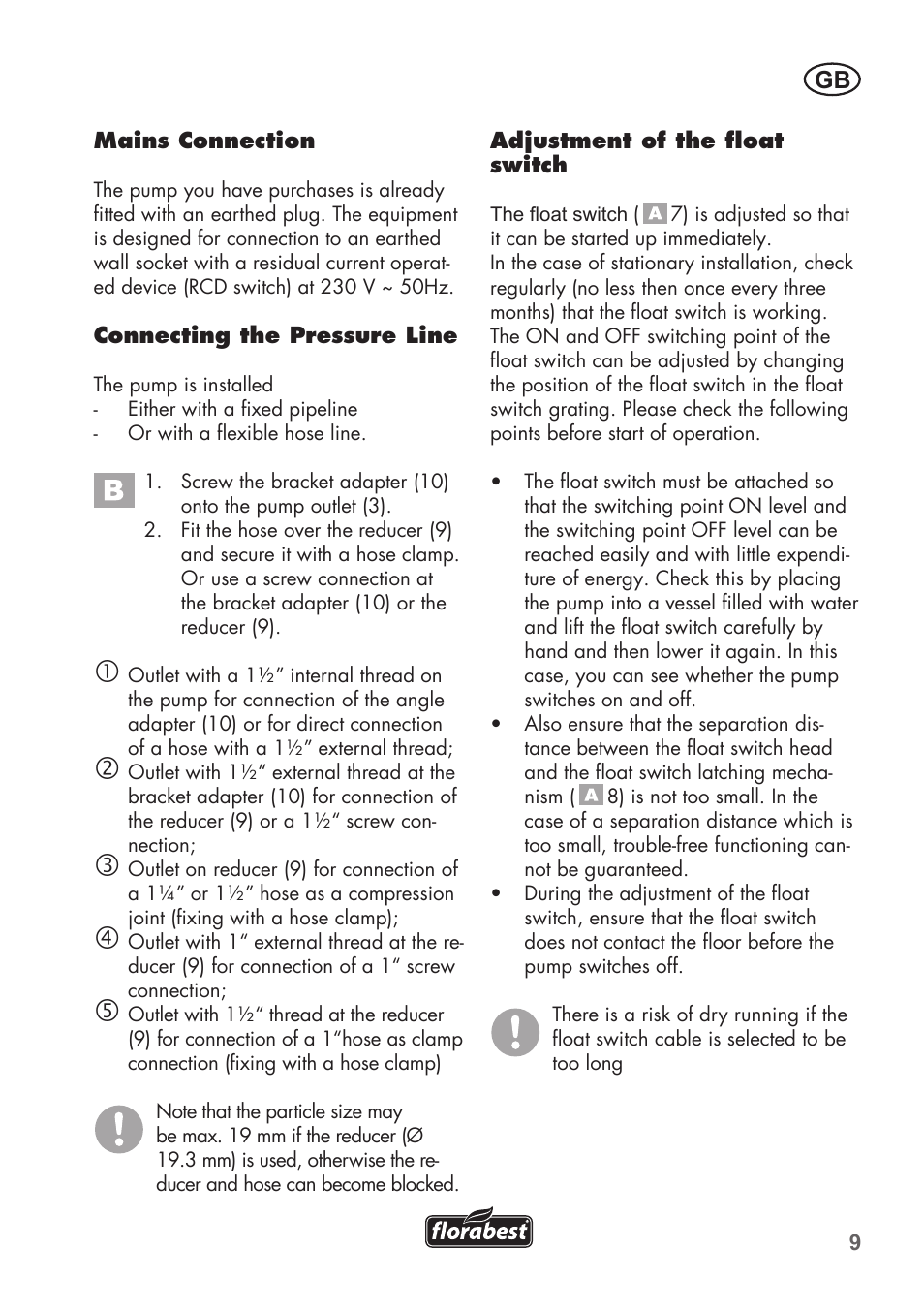 Florabest FTS 1100 B2 User Manual | Page 9 / 78