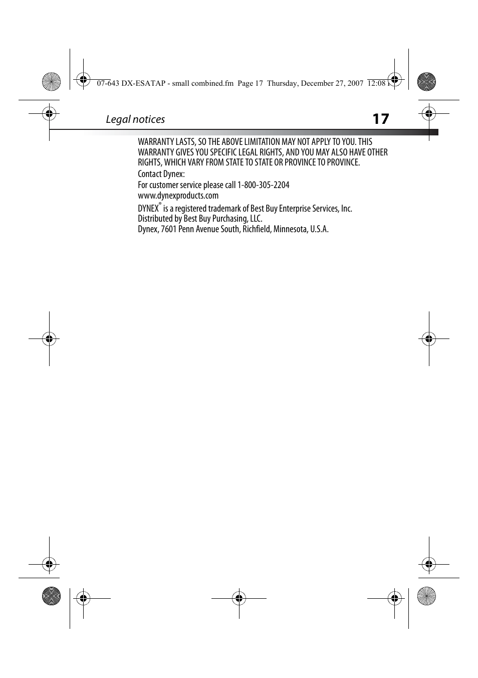 Dynex DX-ESATAP User Manual | Page 17 / 52