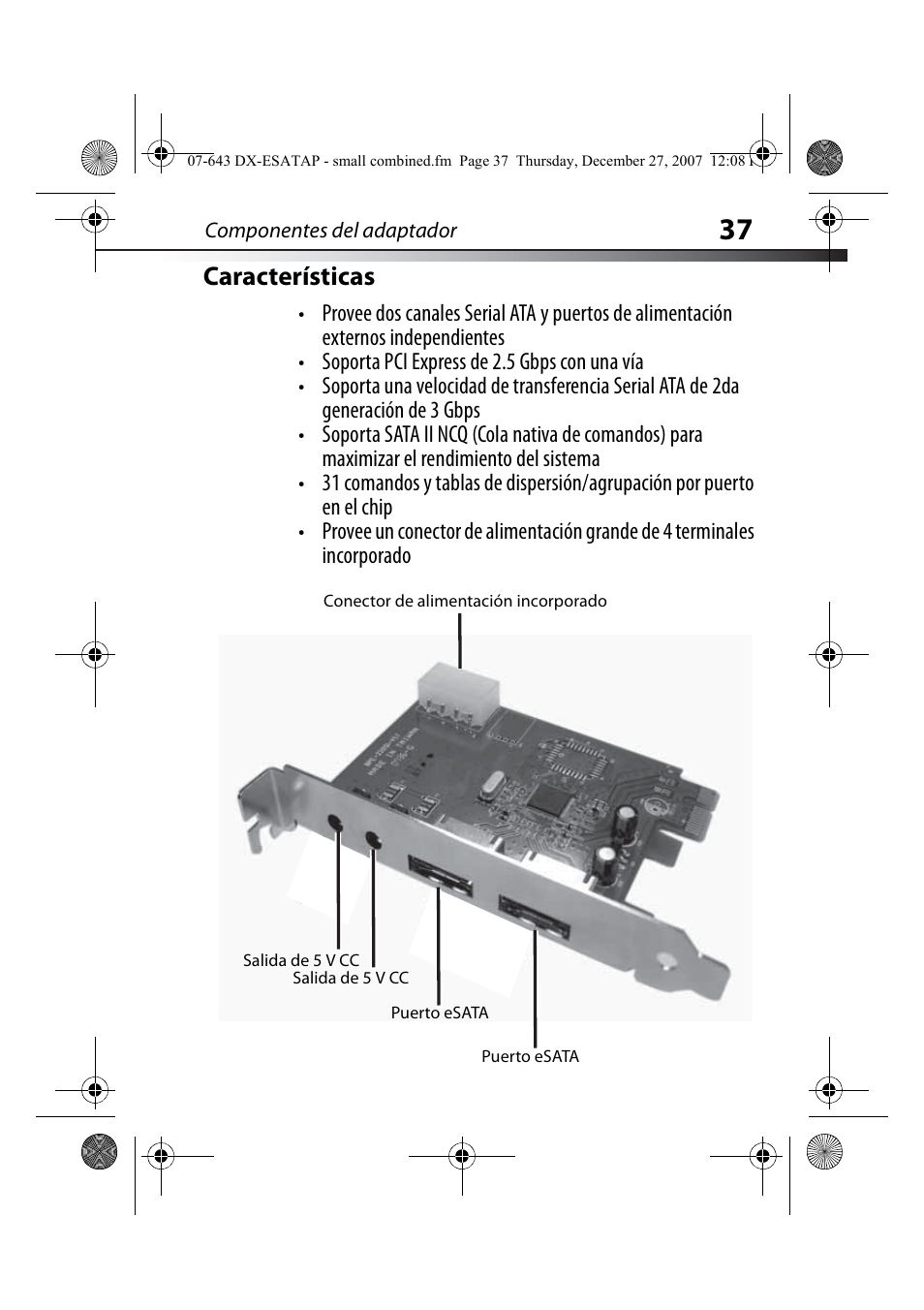 Características | Dynex DX-ESATAP User Manual | Page 37 / 52
