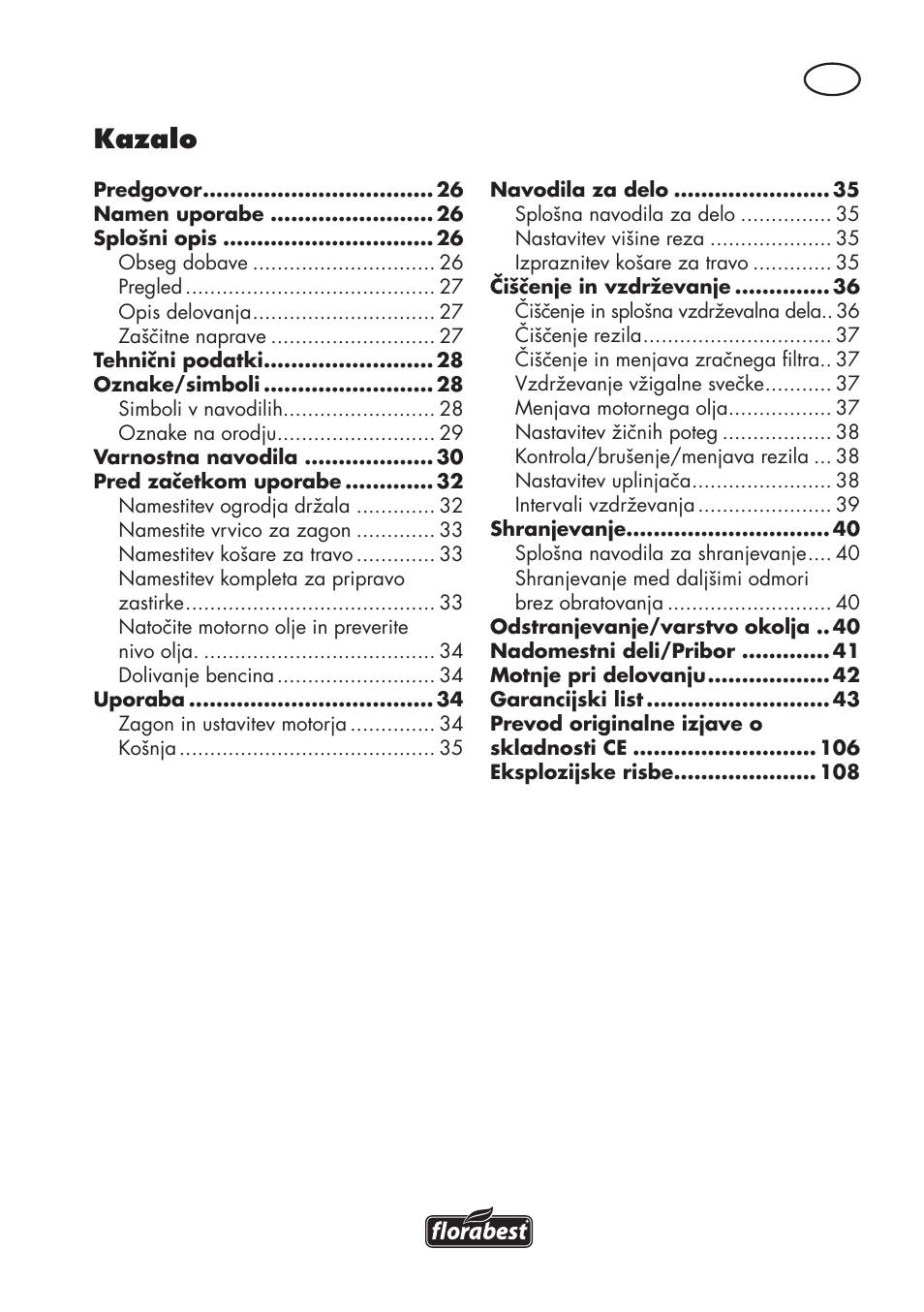 Kazalo | Florabest FBM 575 B1 User Manual | Page 25 / 112