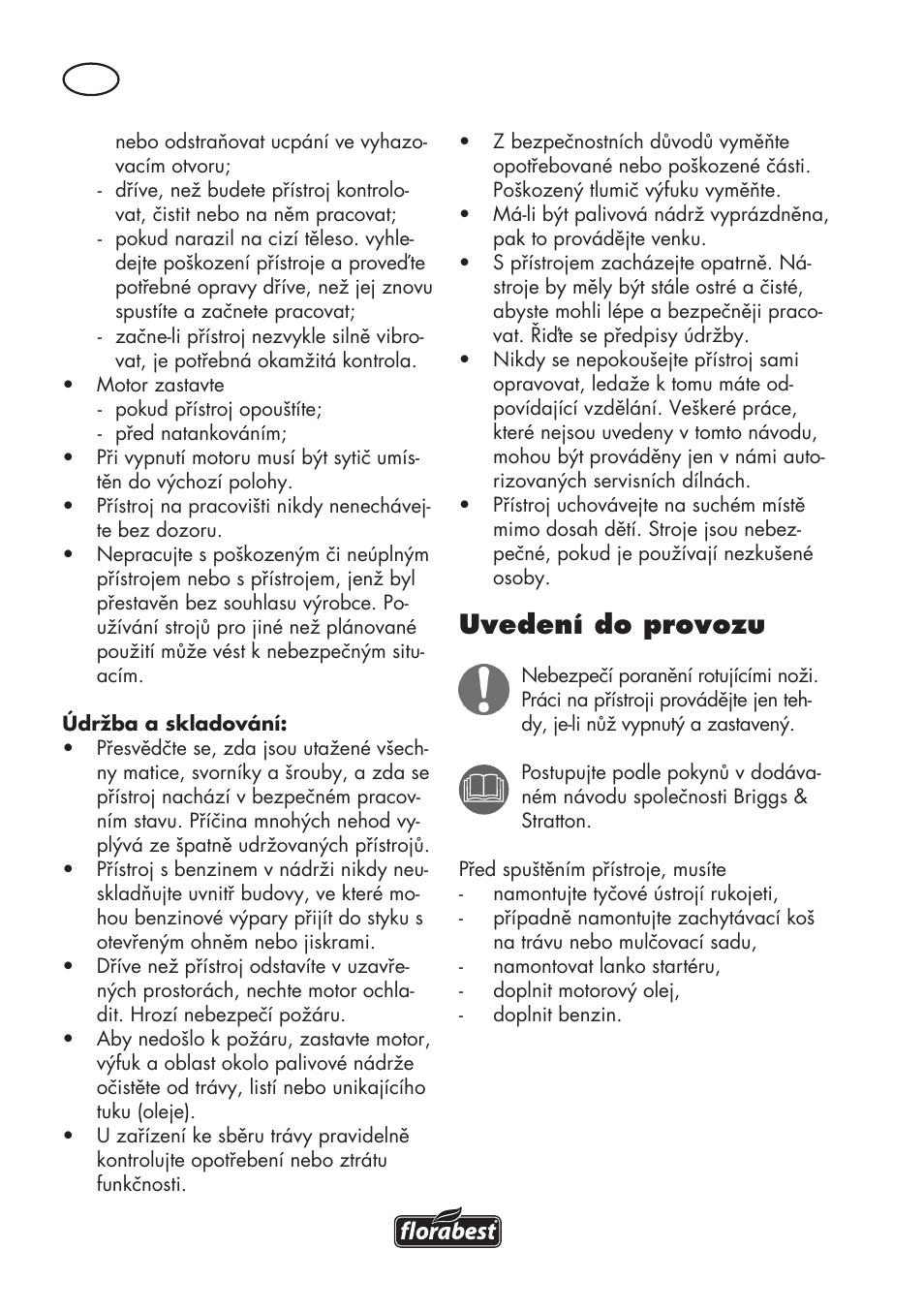 Uvedení do provozu | Florabest FBM 575 B1 User Manual | Page 52 / 112