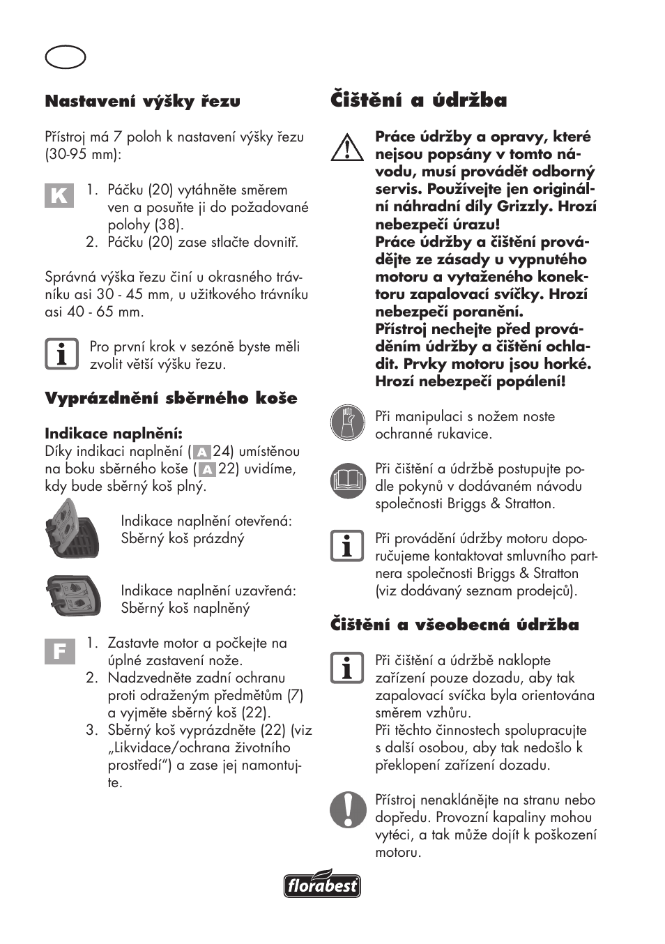 Čištění a údržba | Florabest FBM 575 B1 User Manual | Page 56 / 112