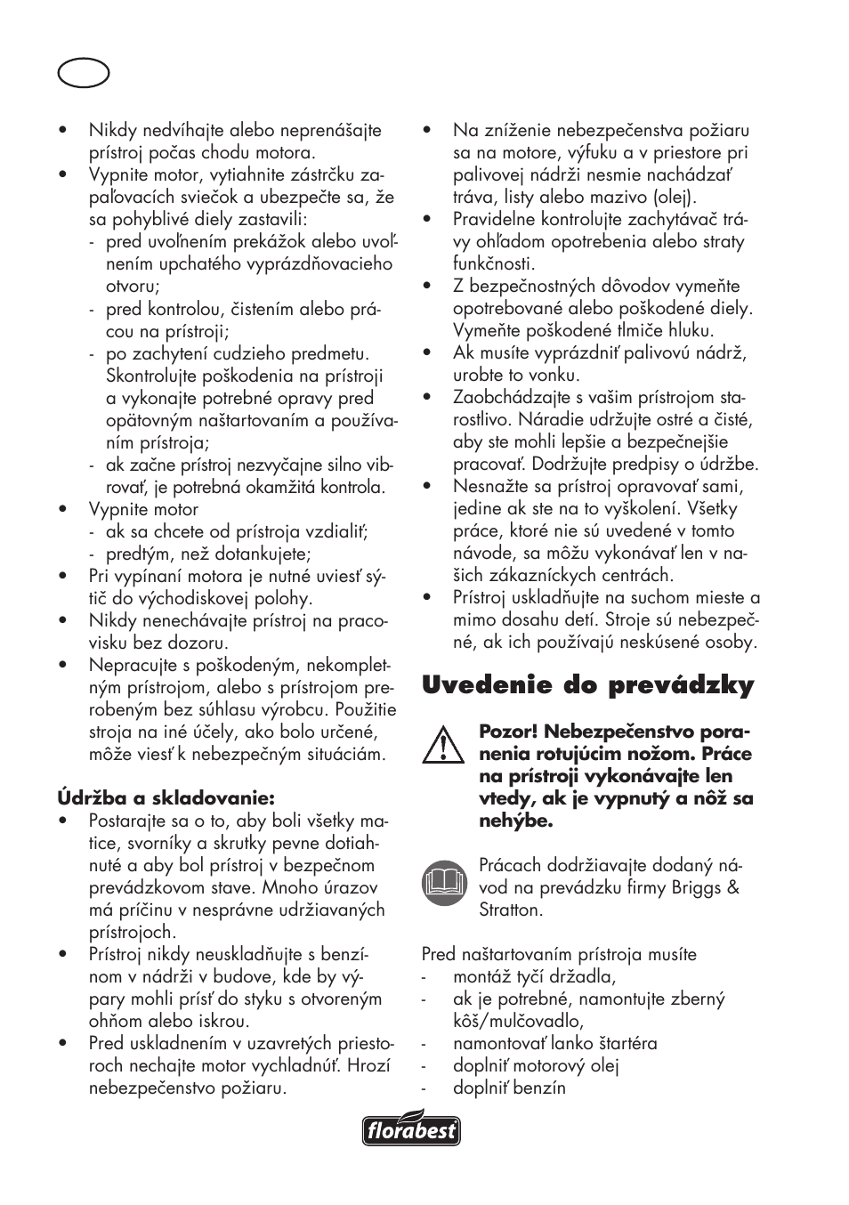 Uvedenie do prevádzky | Florabest FBM 575 B1 User Manual | Page 72 / 112