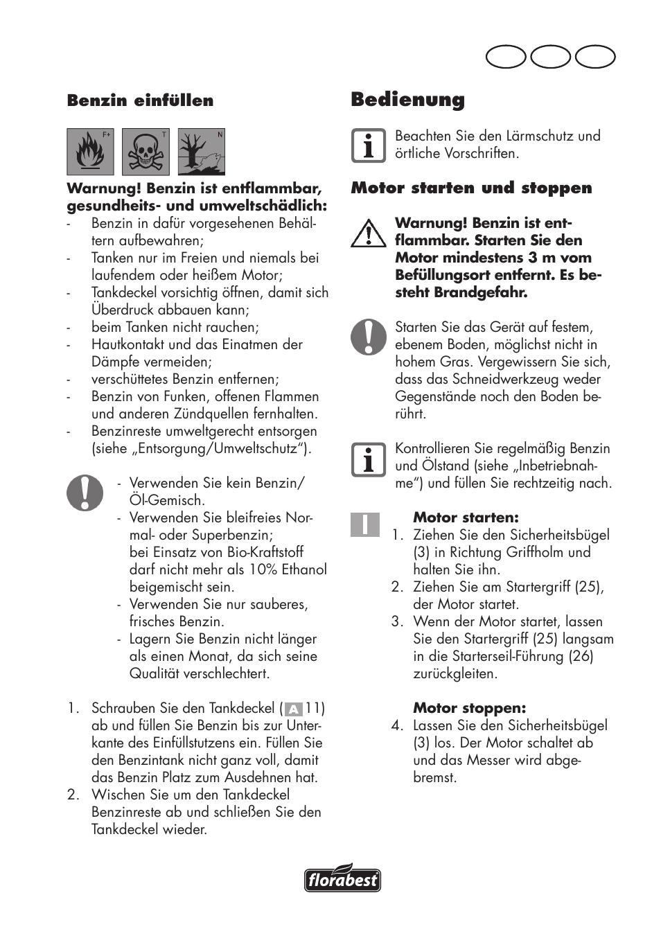 Bedienung, De at ch | Florabest FBM 575 B1 User Manual | Page 95 / 112