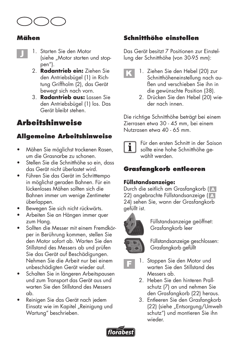 Arbeitshinweise, De at ch | Florabest FBM 575 B1 User Manual | Page 96 / 112