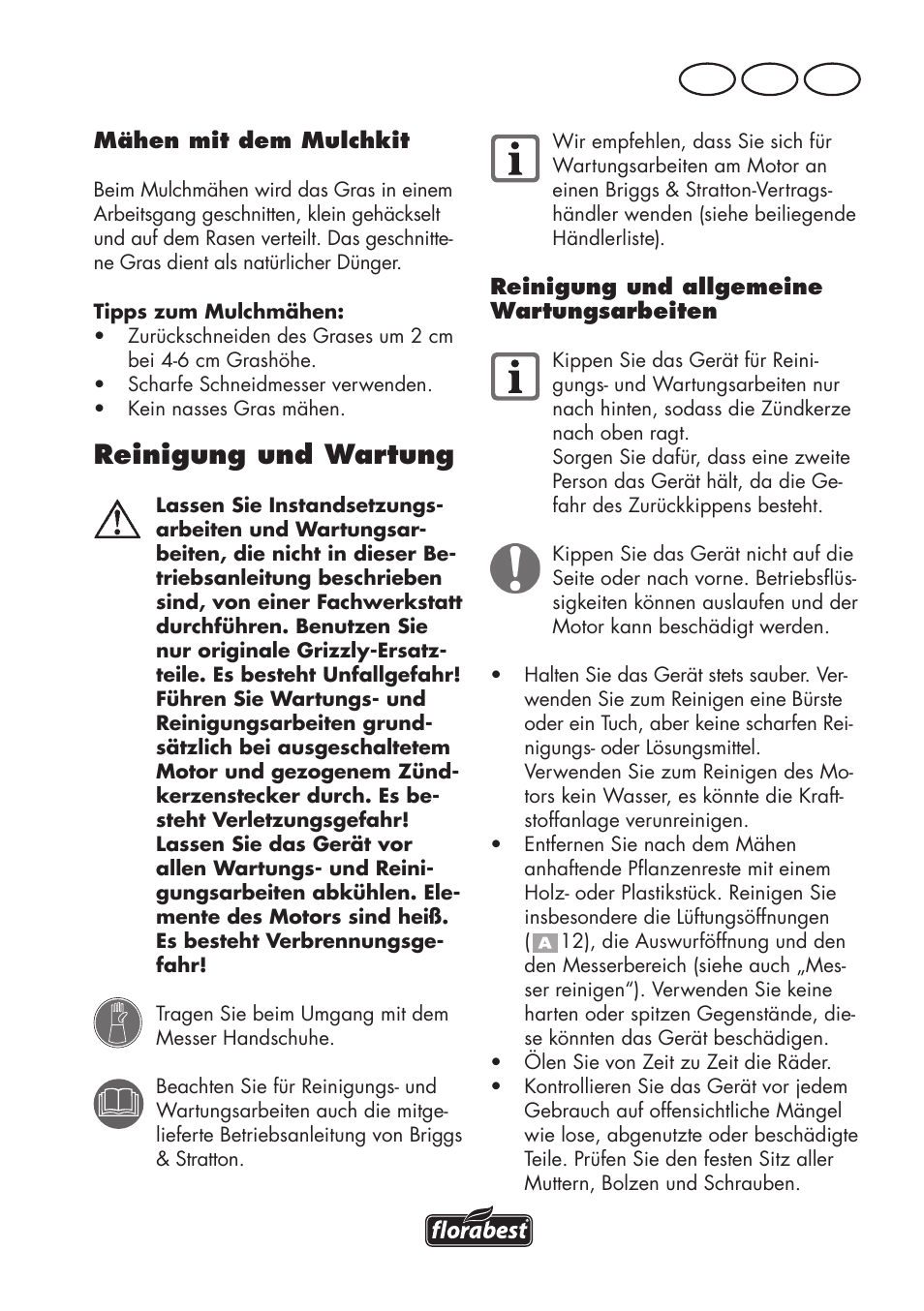 Reinigung und wartung, De at ch | Florabest FBM 575 B1 User Manual | Page 97 / 112