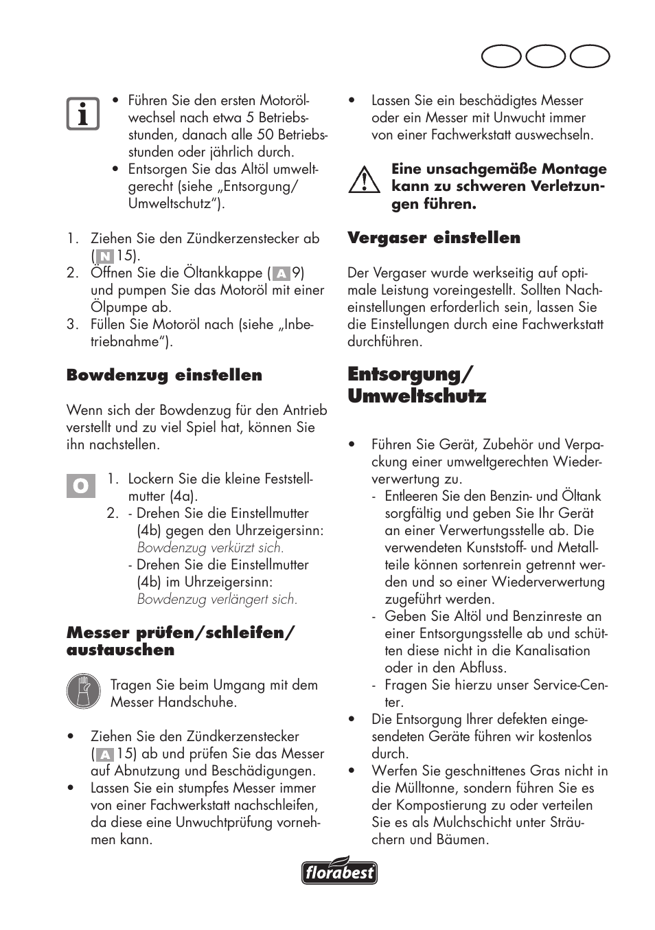 Entsorgung/ umweltschutz, De at ch | Florabest FBM 575 B1 User Manual | Page 99 / 112