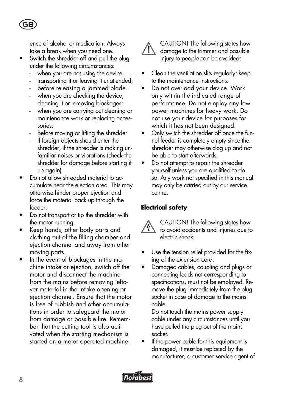 Florabest FLH 2800 A1 User Manual | Page 8 / 96