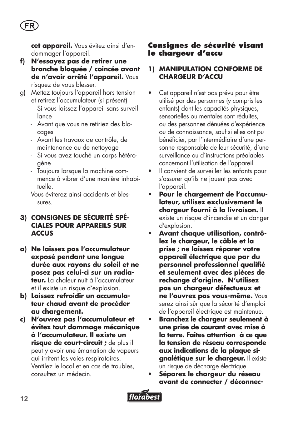 Florabest FGS 72 A1 User Manual | Page 12 / 58