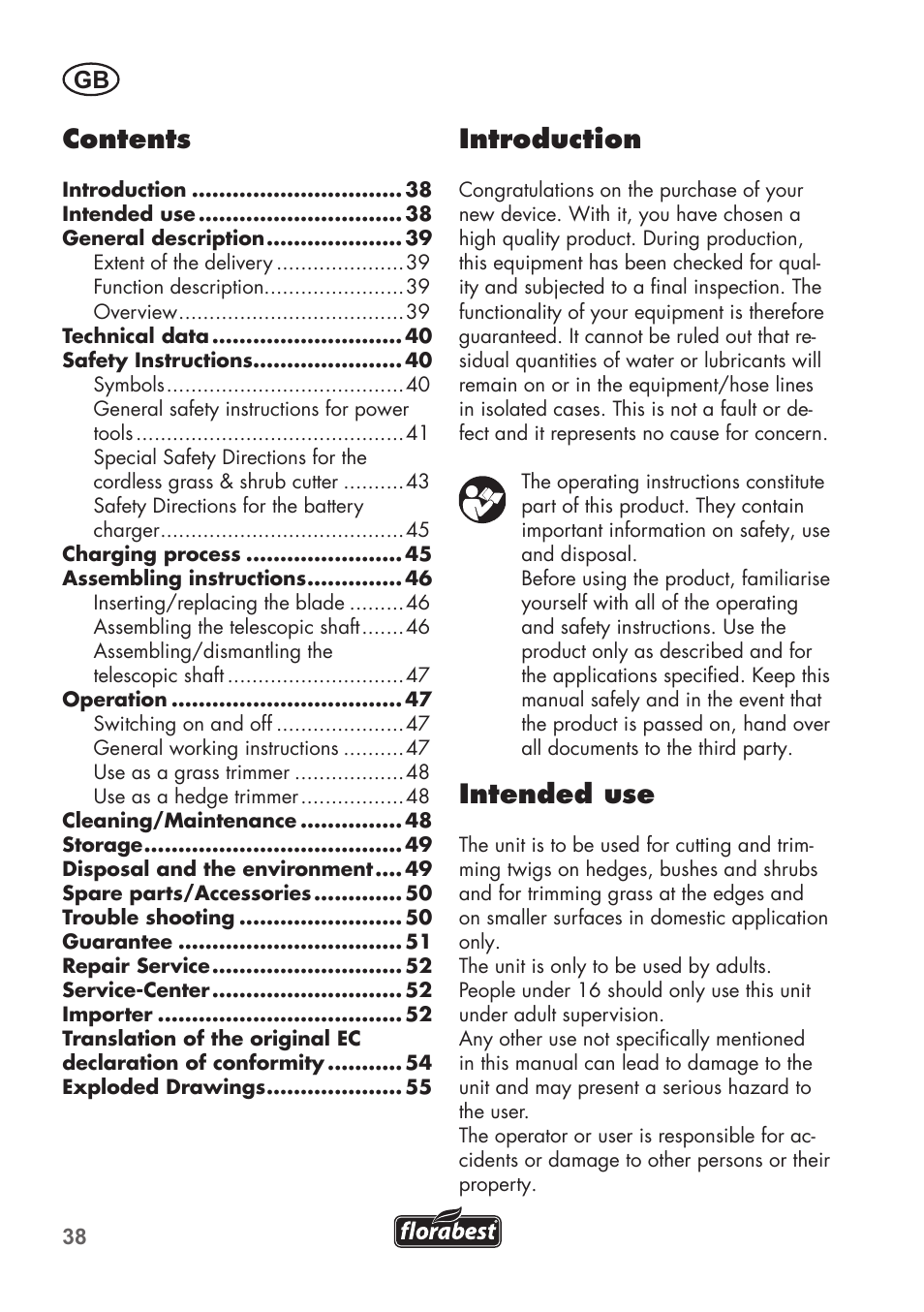 Florabest FGS 72 A1 User Manual | Page 38 / 58