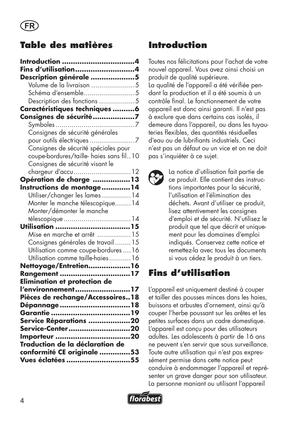 Florabest FGS 72 A1 User Manual | Page 4 / 58