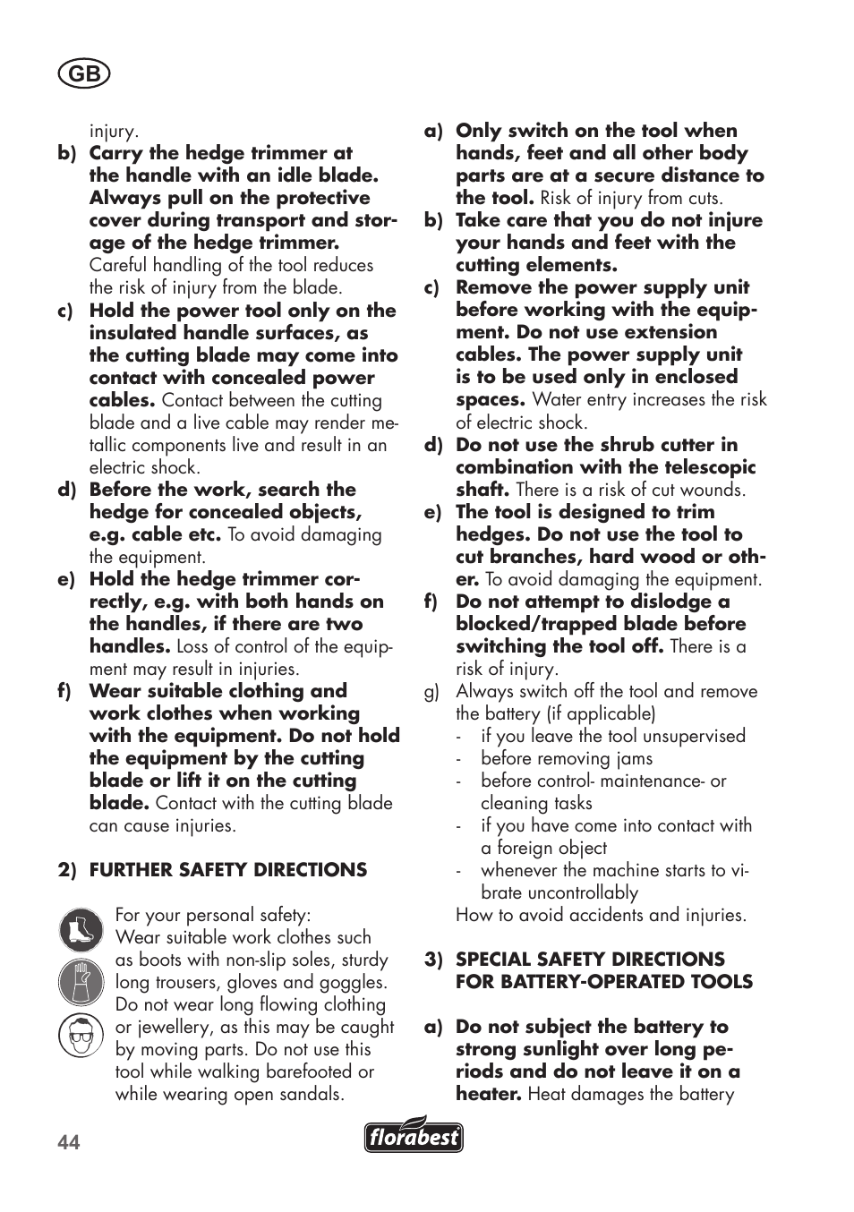 Florabest FGS 72 A1 User Manual | Page 44 / 58