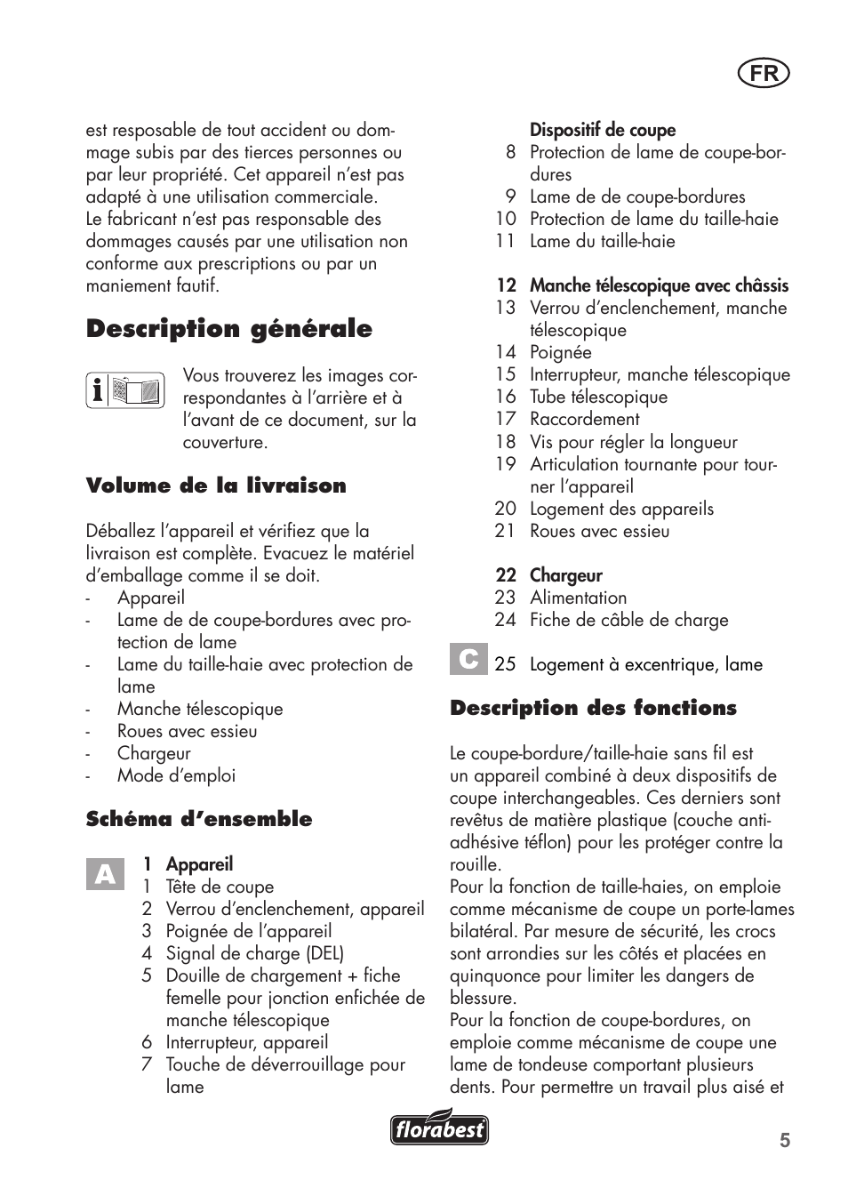 Description générale | Florabest FGS 72 A1 User Manual | Page 5 / 58