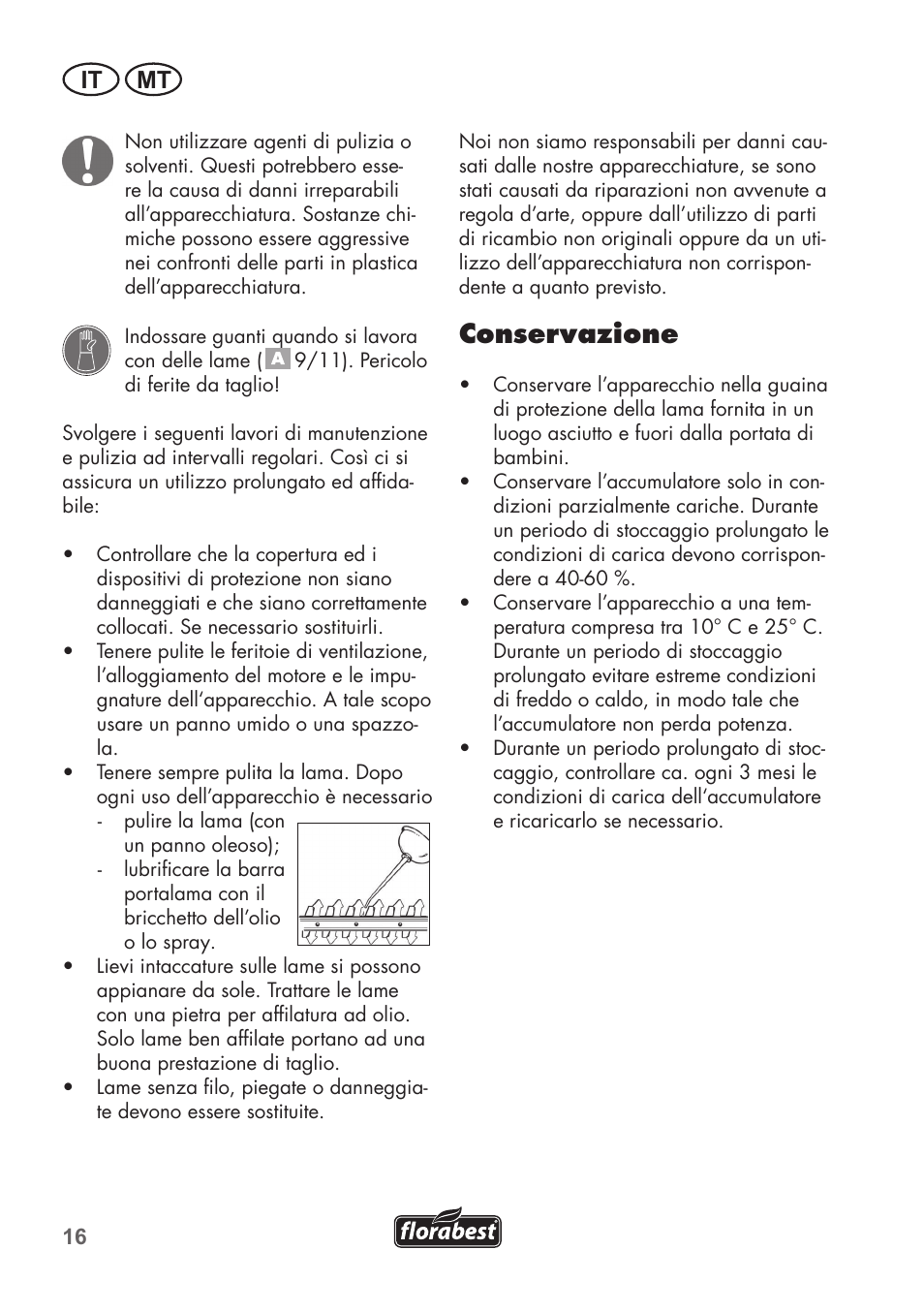 Conservazione, It mt | Florabest FGS 72 A1 User Manual | Page 16 / 58