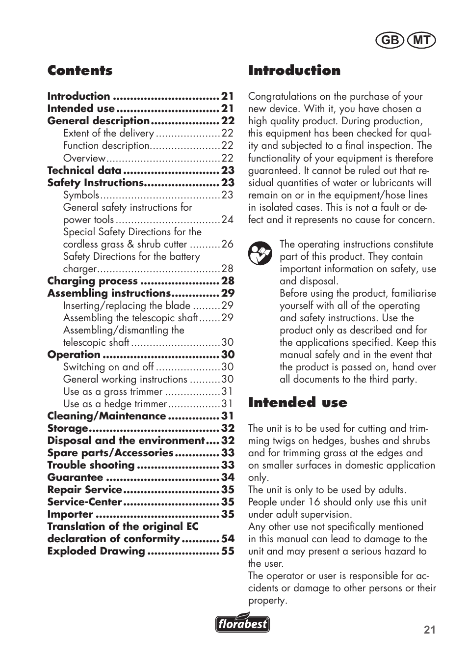 Florabest FGS 72 A1 User Manual | Page 21 / 58