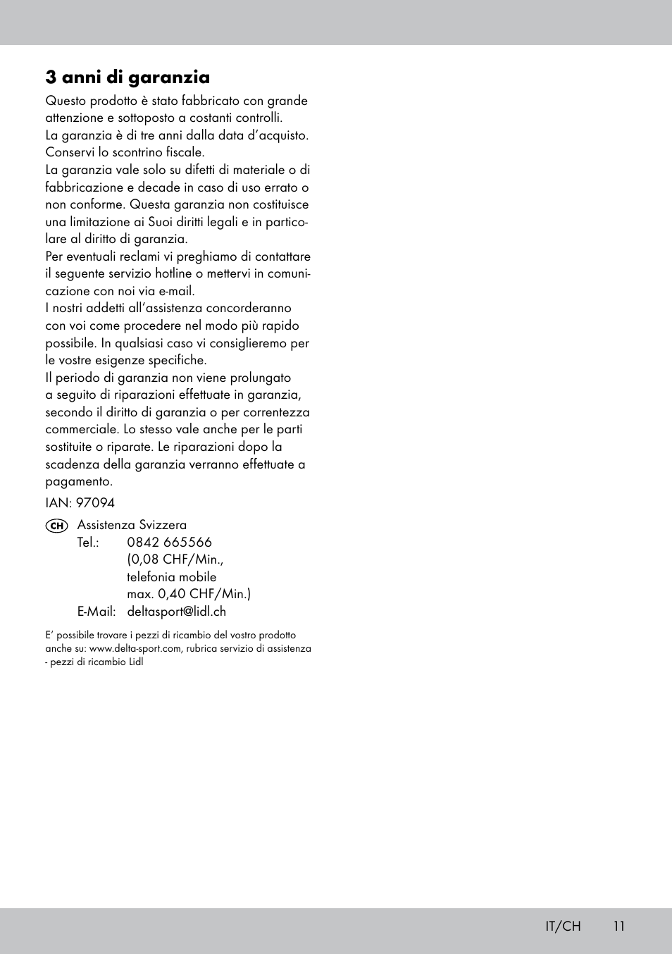 3 anni di garanzia | Florabest GR-1598 User Manual | Page 11 / 16