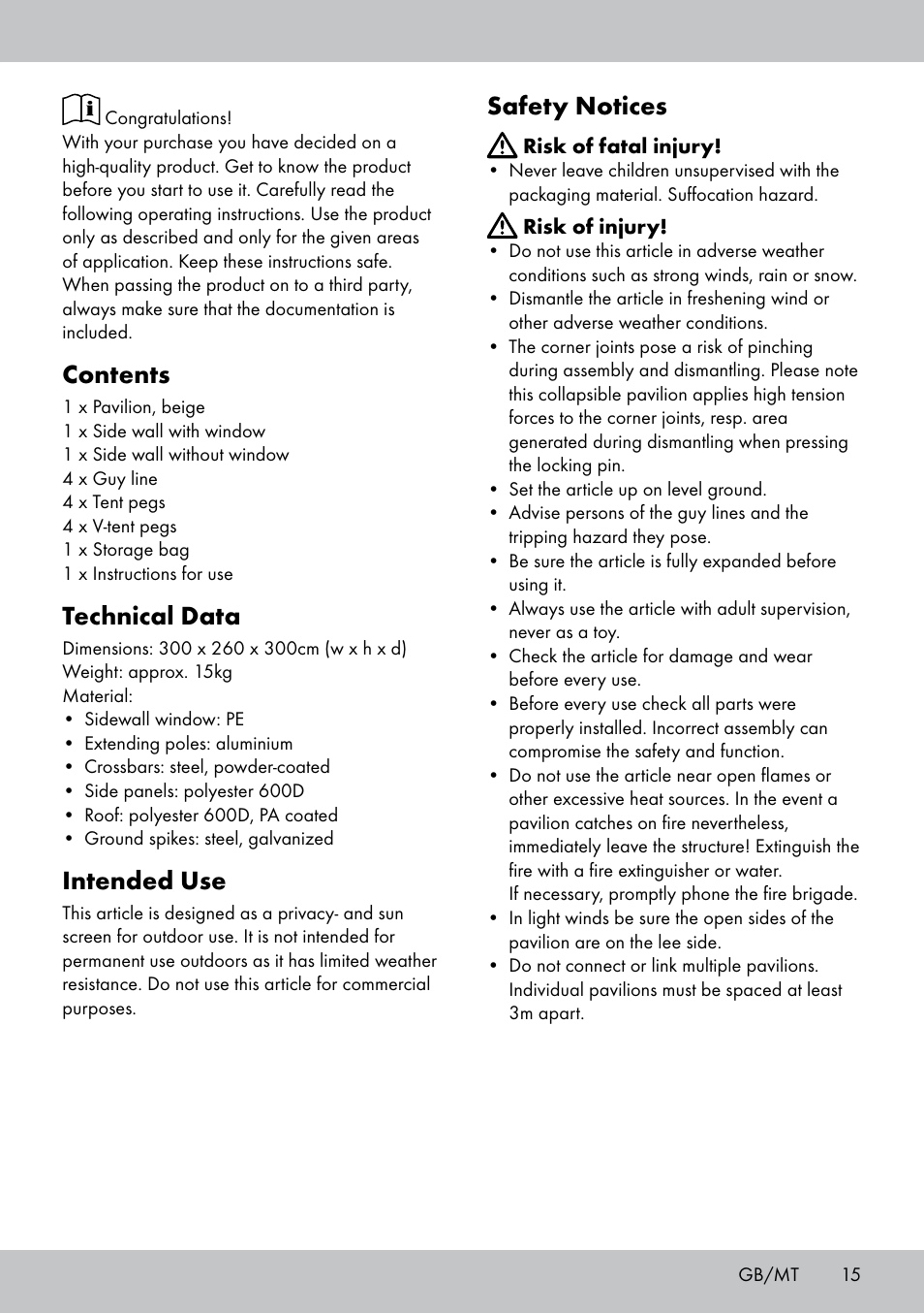 Florabest PA-1577 User Manual | Page 15 / 24