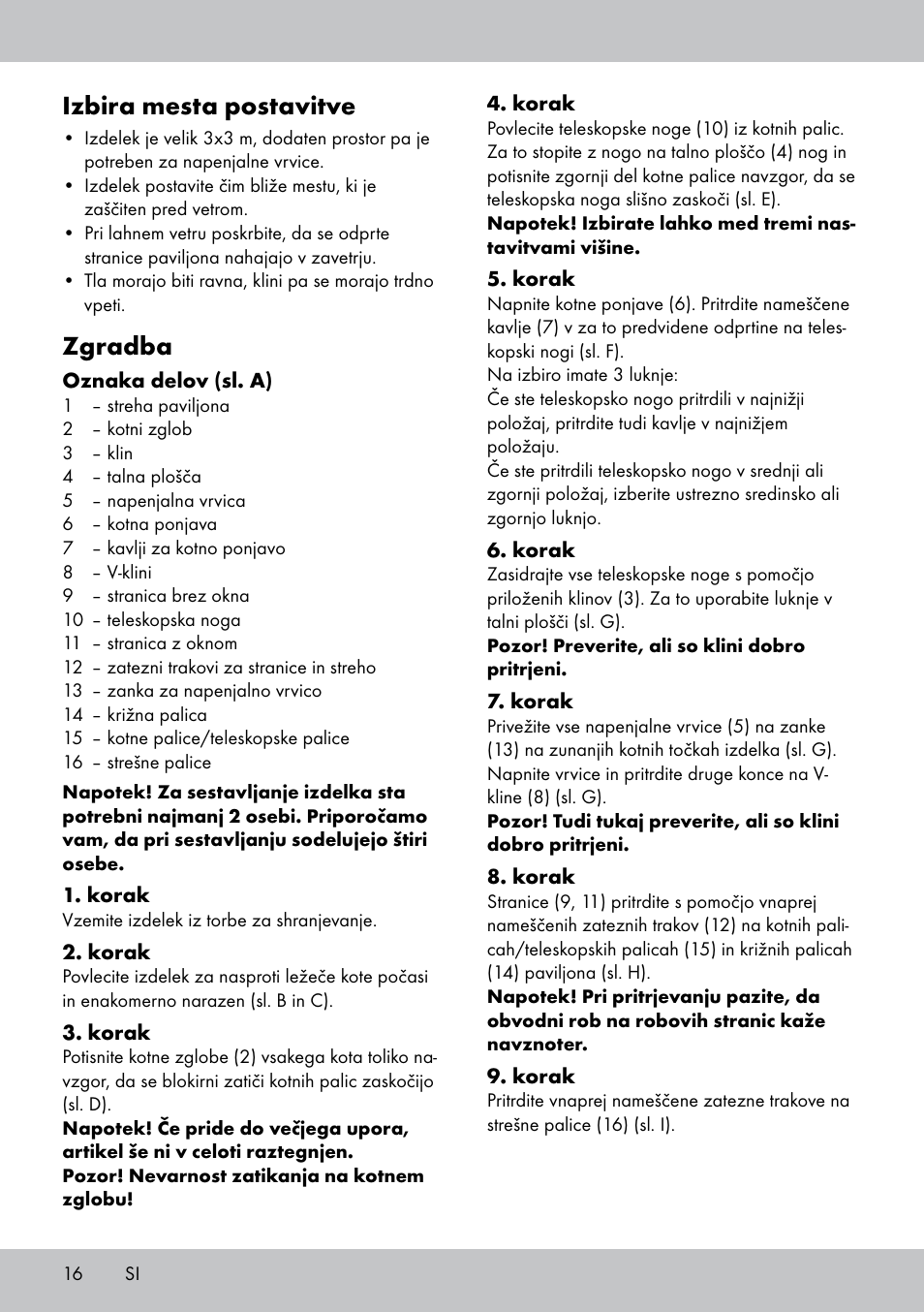 Izbira mesta postavitve, Zgradba | Florabest PA-1577 User Manual | Page 16 / 30