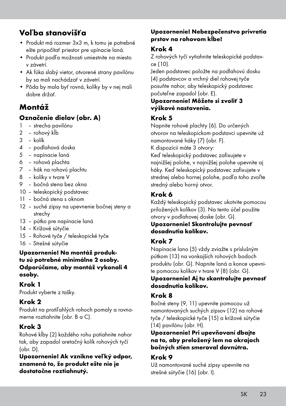 Voľba stanovišťa, Montáž | Florabest PA-1577 User Manual | Page 23 / 30