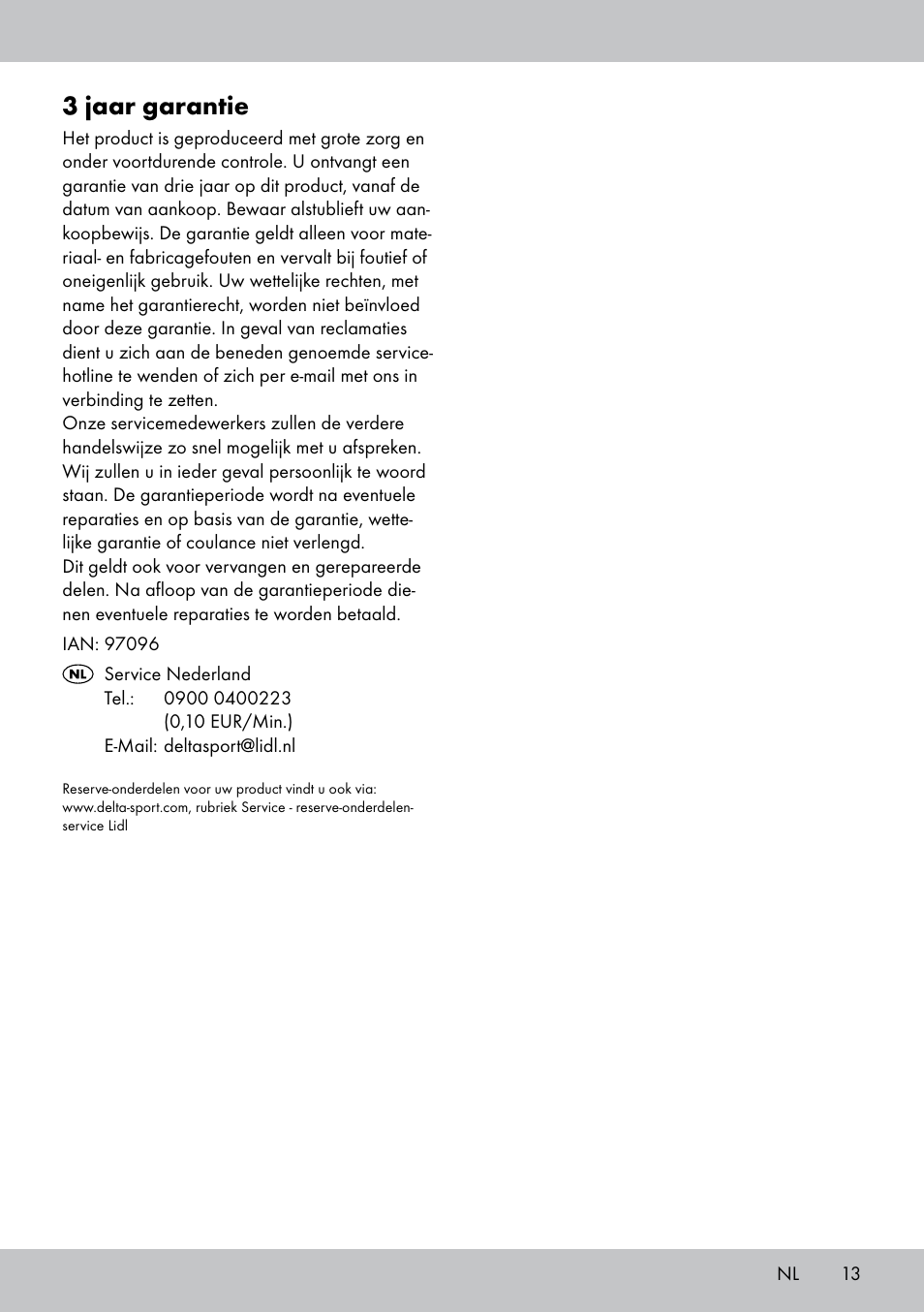 3 jaar garantie | Florabest GK-1600 User Manual | Page 13 / 16