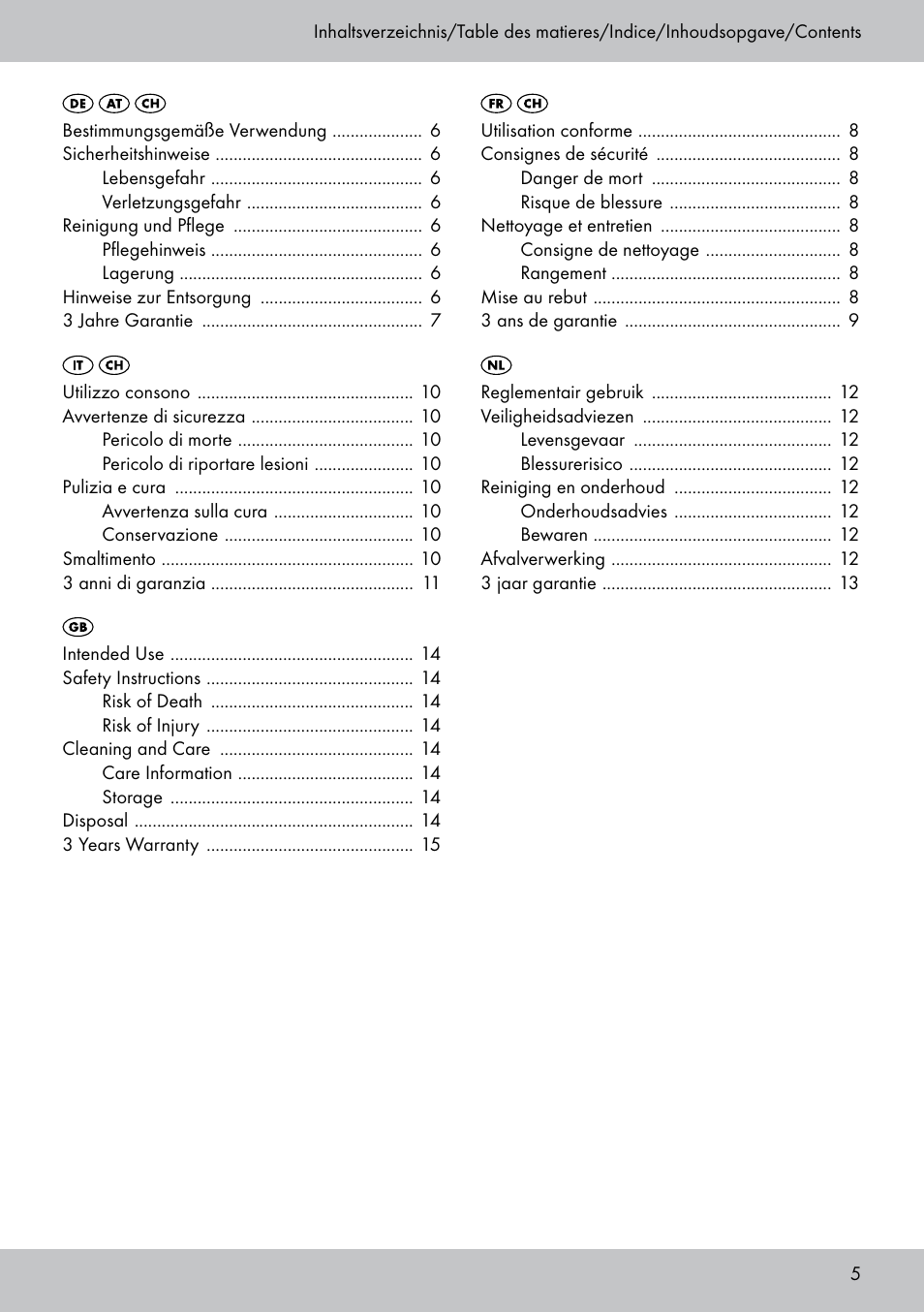Florabest GK-1600 User Manual | Page 5 / 16