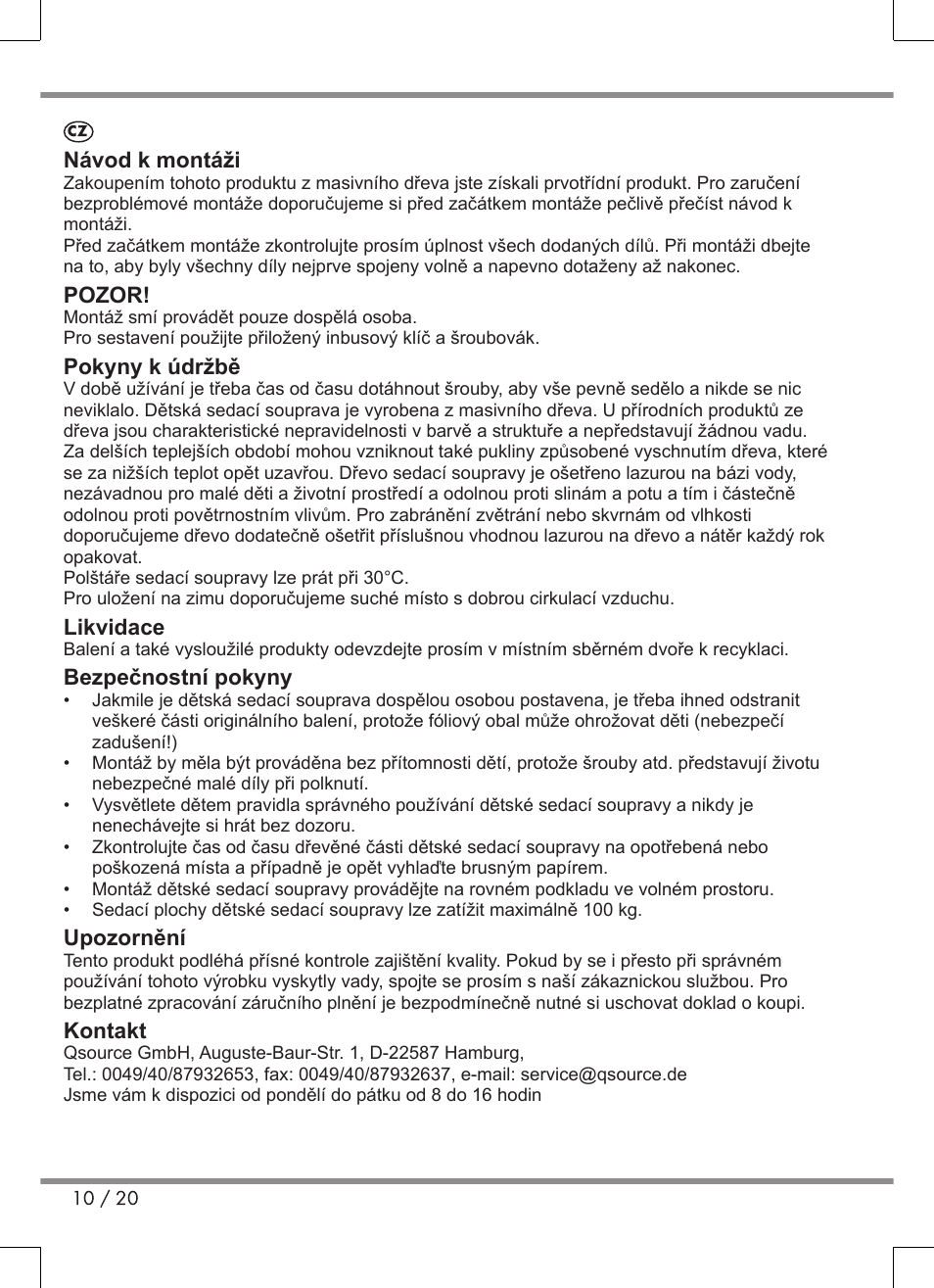 Florabest Kids' Picnic Table User Manual | Page 10 / 20
