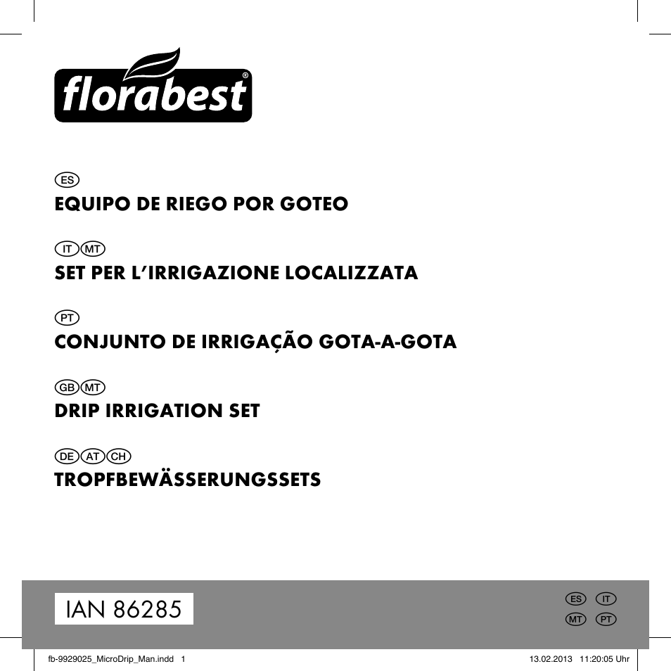 Florabest Drip Irrigation Set User Manual | 16 pages