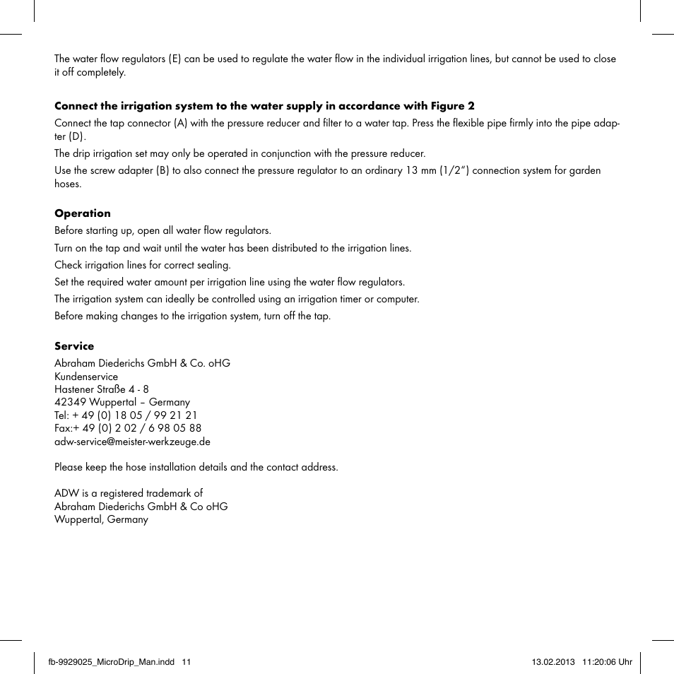 Florabest Drip Irrigation Set User Manual | Page 11 / 16