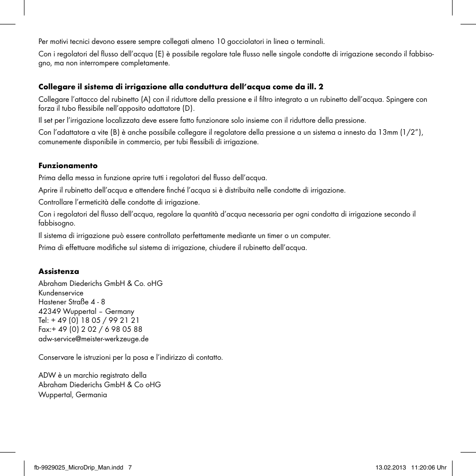 Florabest Drip Irrigation Set User Manual | Page 7 / 16