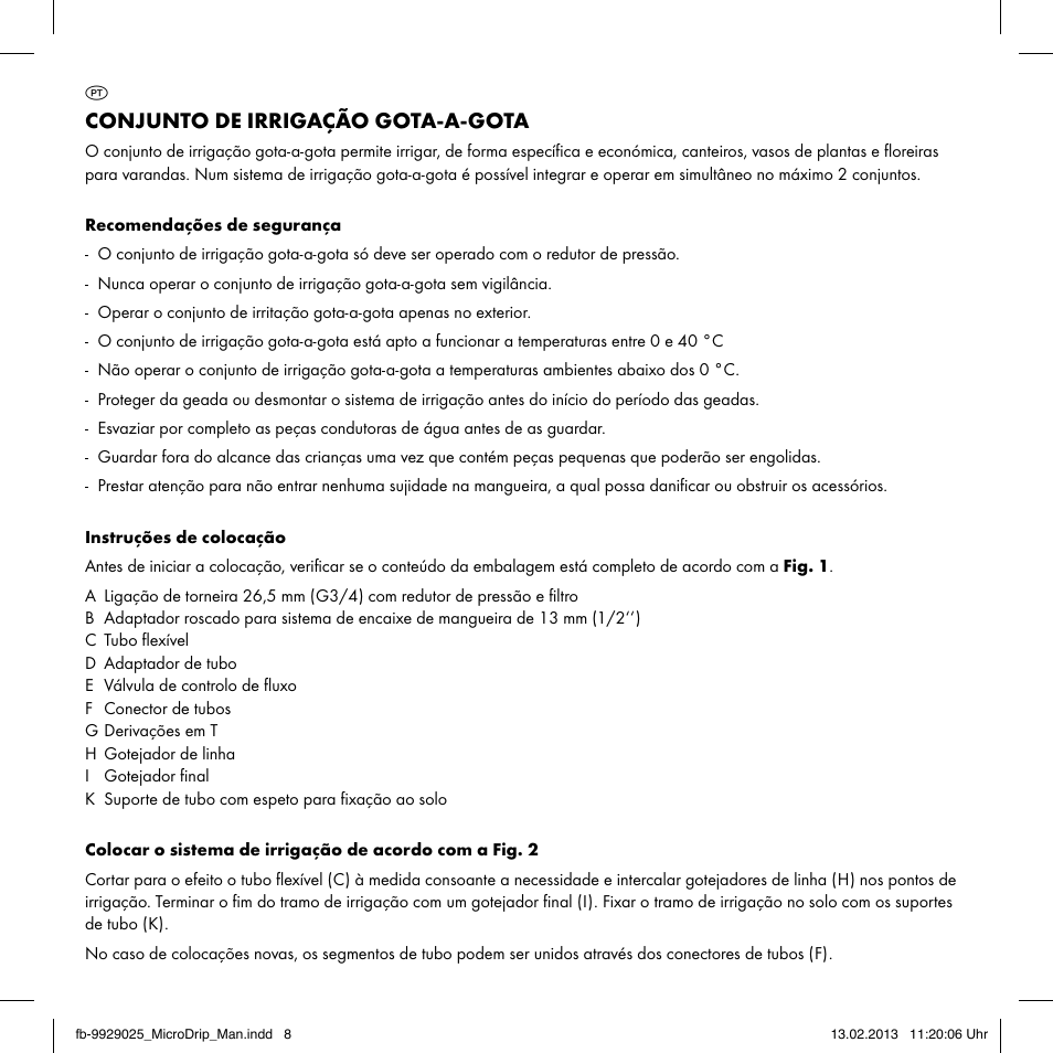 Conjunto de irrigação gota-a-gota | Florabest Drip Irrigation Set User Manual | Page 8 / 16