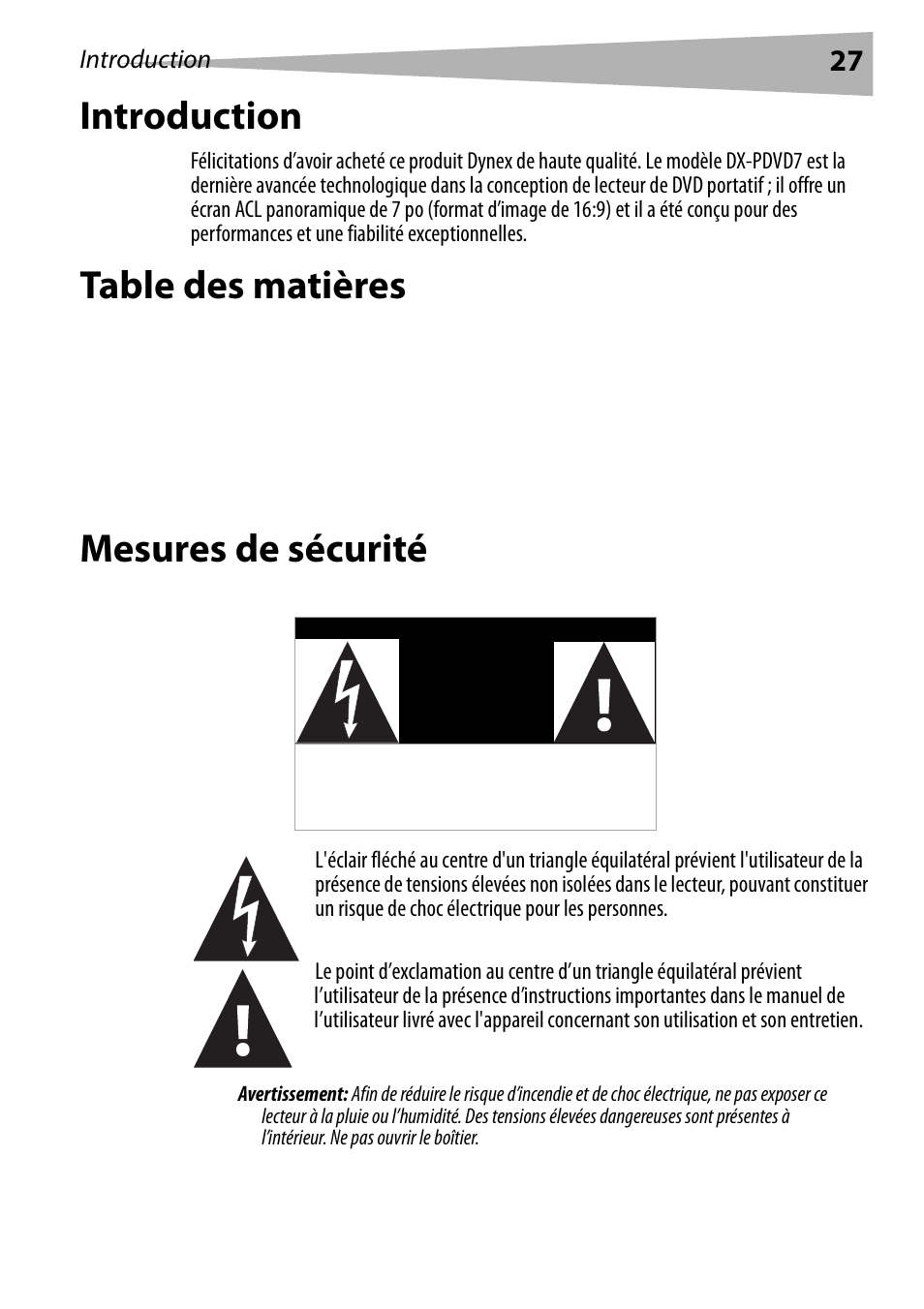 Dynex DX-PDVD7 User Manual | Page 27 / 82