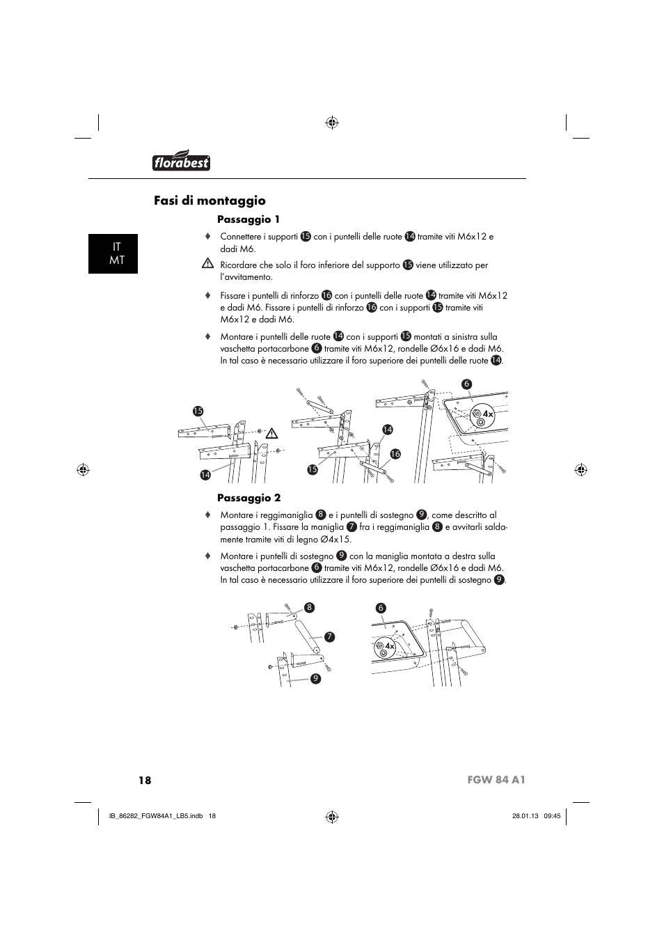 Fasi di montaggio, It mt | Florabest FGW 84 A1 User Manual | Page 21 / 64