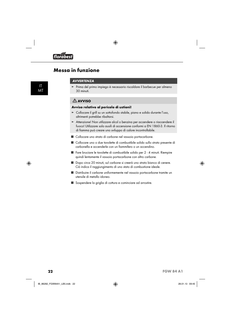 Messa in funzione, It mt | Florabest FGW 84 A1 User Manual | Page 25 / 64