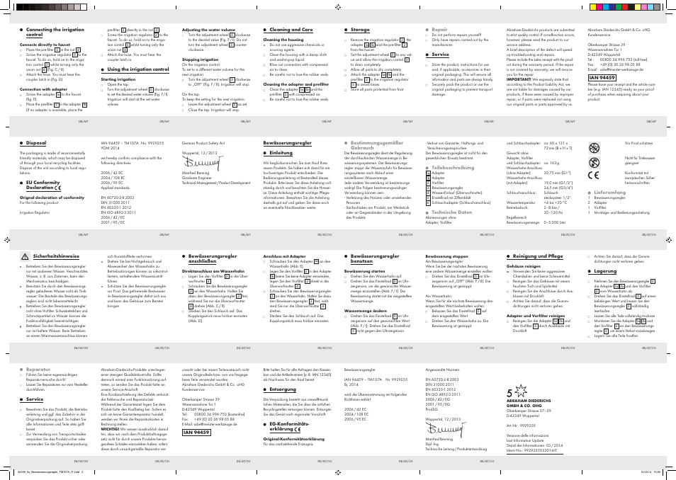 Florabest Irrigation Timer User Manual | Page 2 / 2
