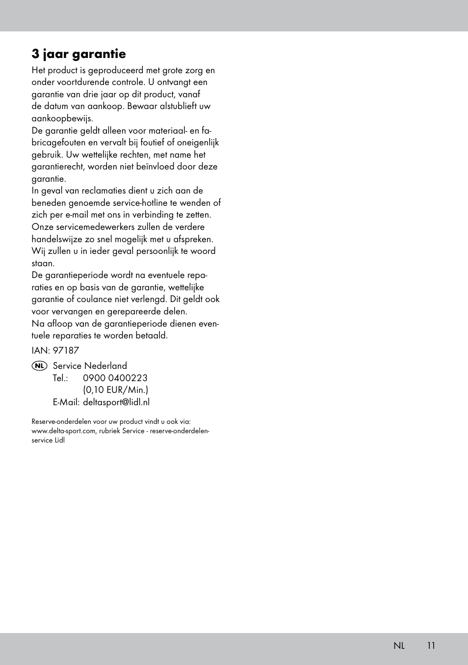 3 jaar garantie | Florabest PS-1801 User Manual | Page 11 / 16